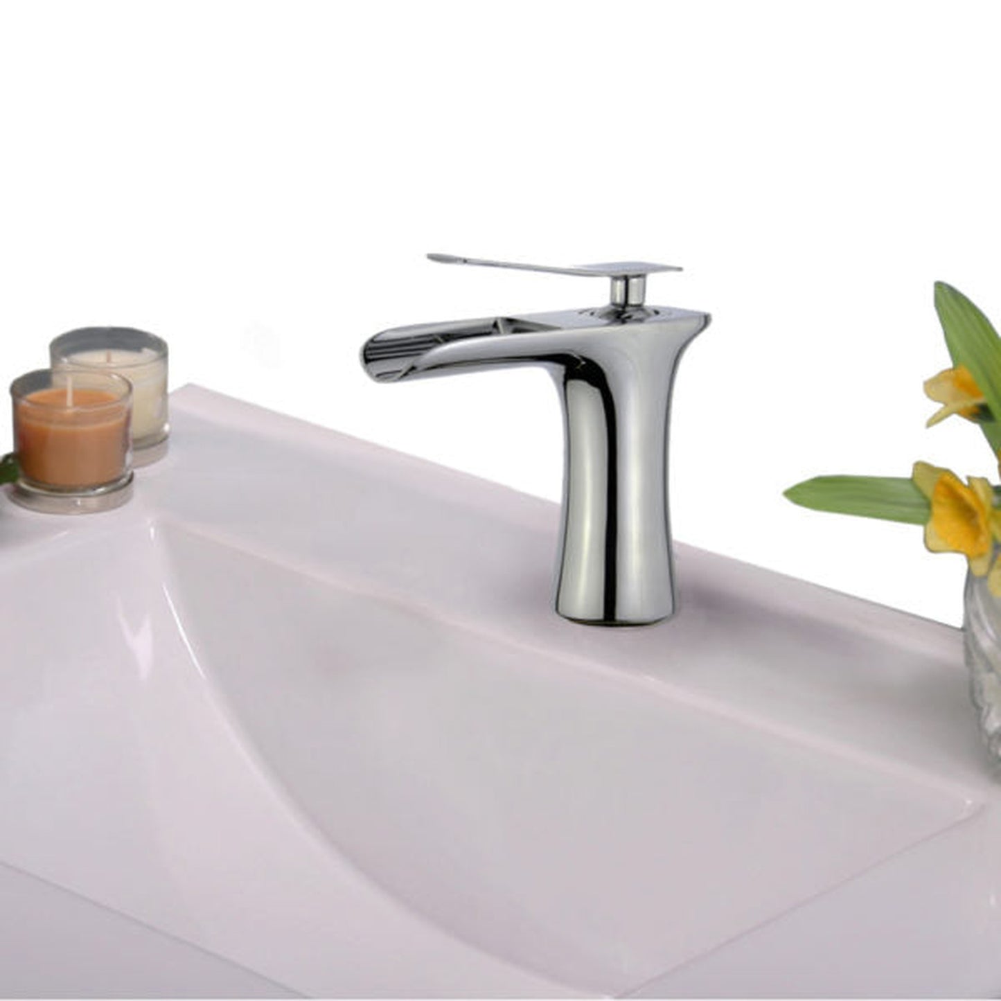 Legion Furniture 7" Polished Chrome Brass Material Faucet With Pop-up Drain