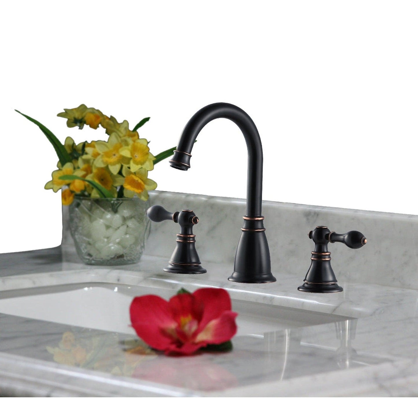 Legion Furniture 9" Oil Rubbed Bronze Two Metal Lever Handle With Pop-up Drain