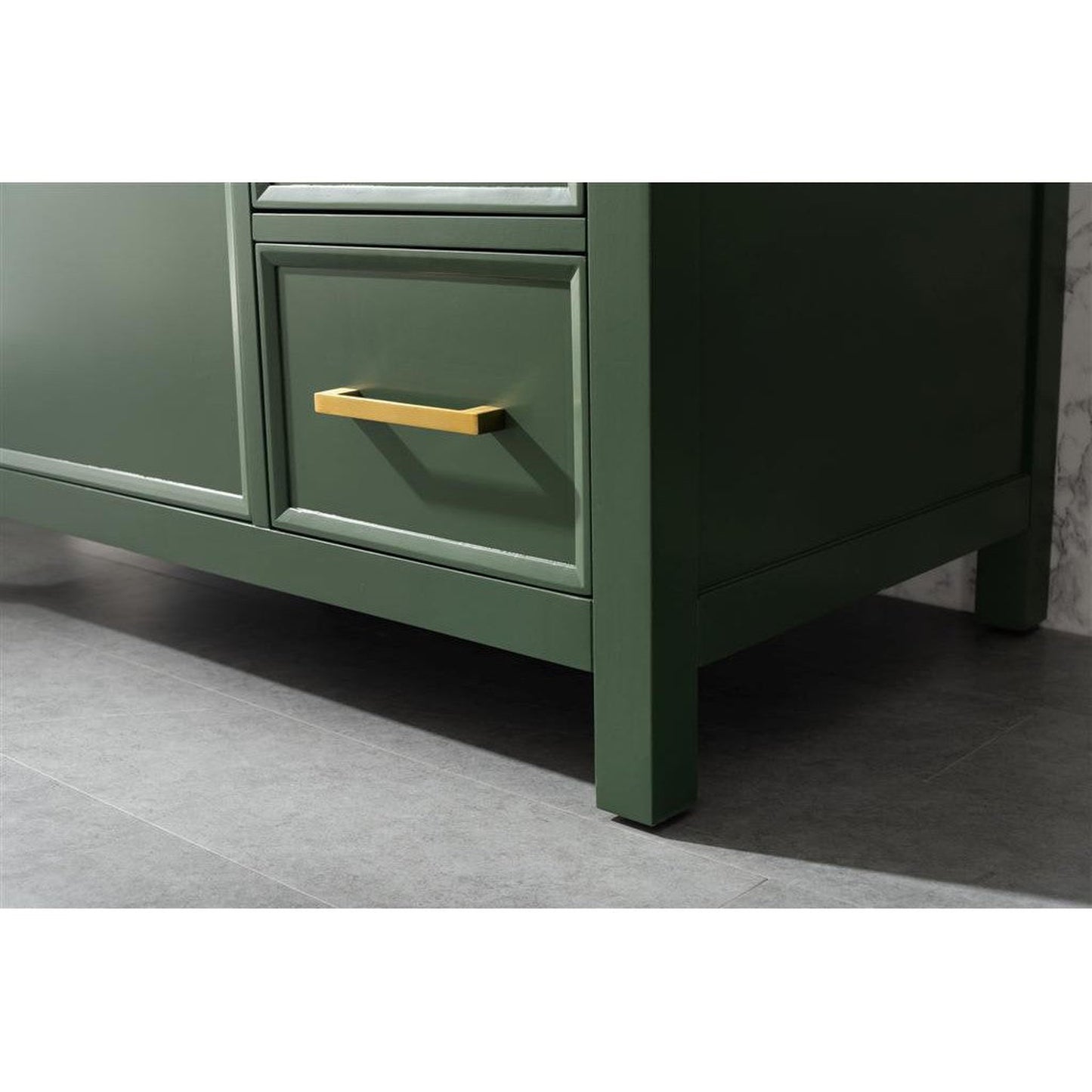 Legion Furniture WLF2136 36" Vogue Green Freestanding Vanity With White Carrara Marble Top and White Ceramic Sink