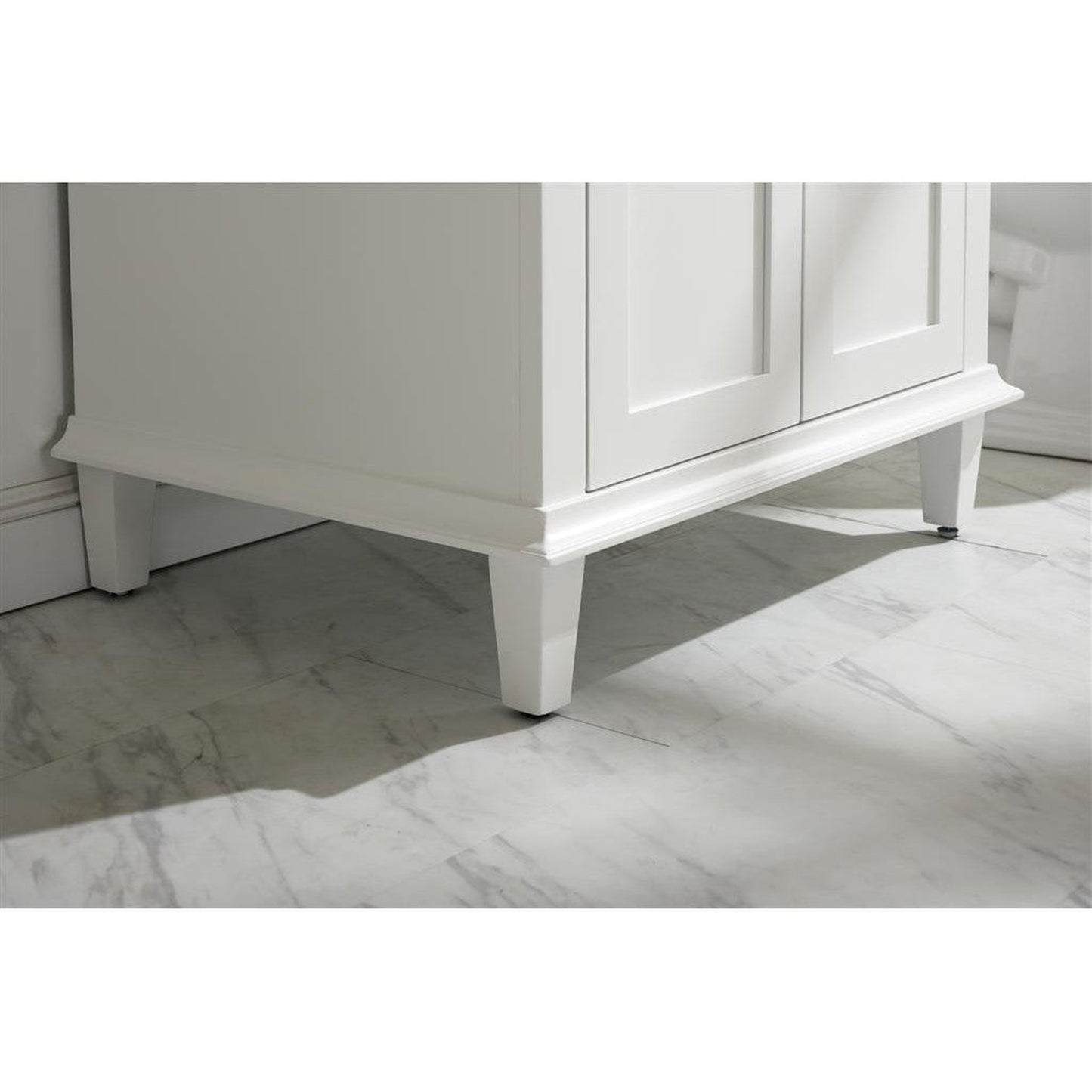 Legion Furniture WLF2230 30" White Freestanding Vanity With White Carrara Marble Top and White Ceramic Sink