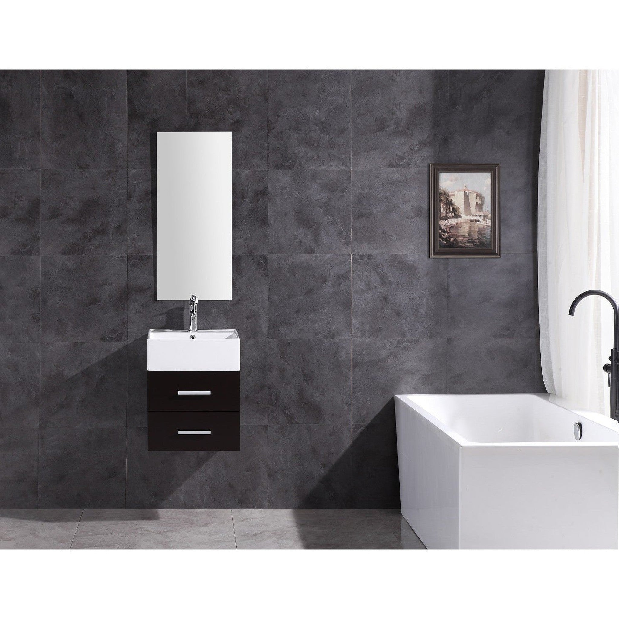 Legion Furniture WT9188 18" Espresso Wall Mounted PVC Vanity Cabinet W