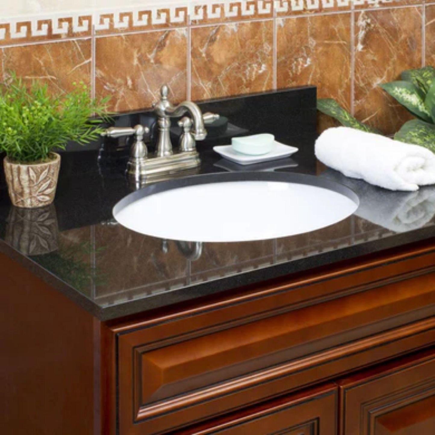 LessCare 25" x 22" Absolute Black with Backsplash (4 in Spread)
