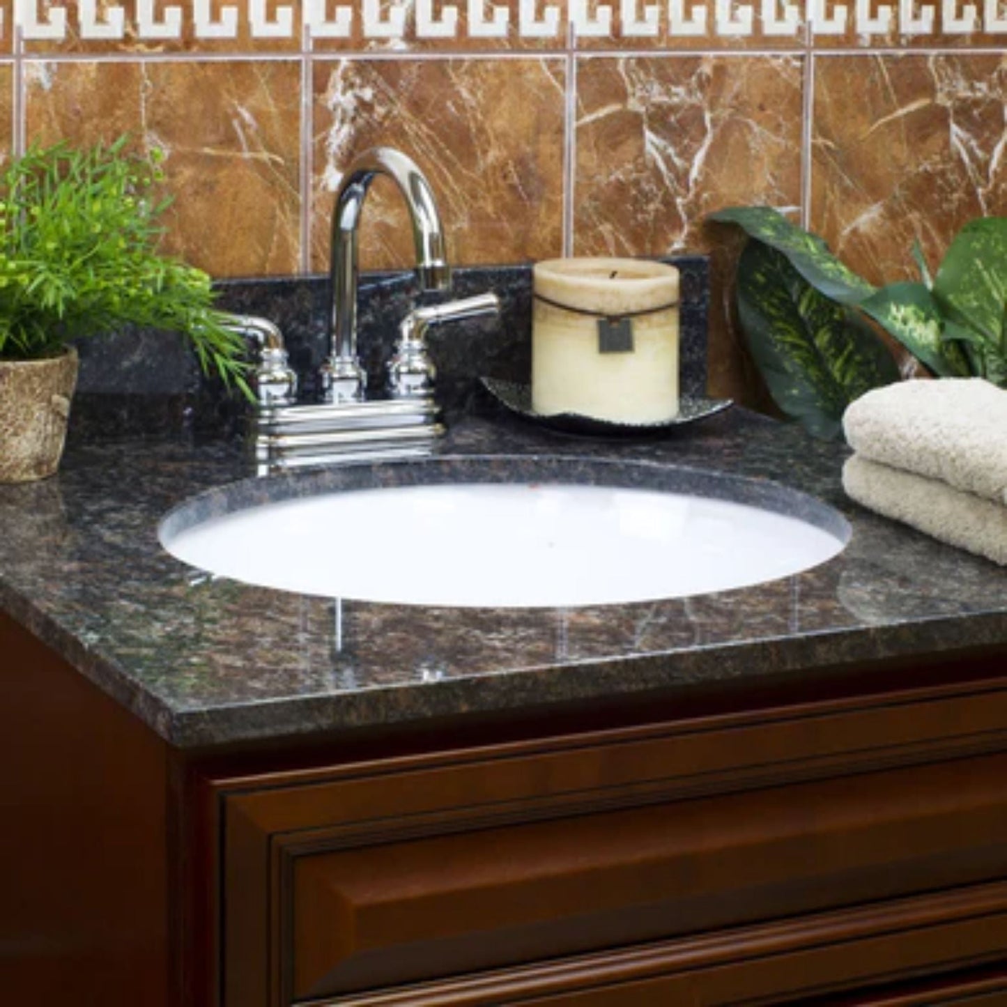 LessCare 25" x 22" Tan Brown with Backsplash (8 in Spread)