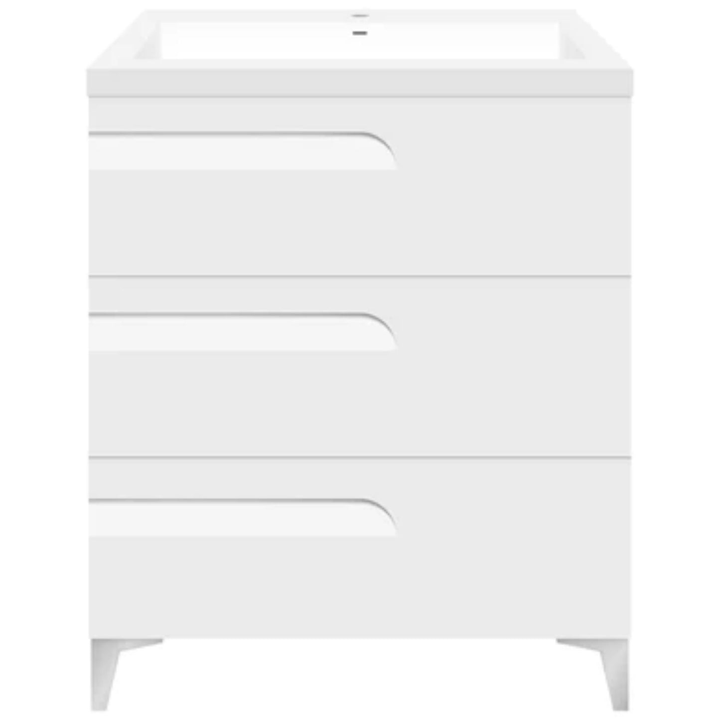 LessCare 30" White Freestanding Modern Vanity with Square Sink Top