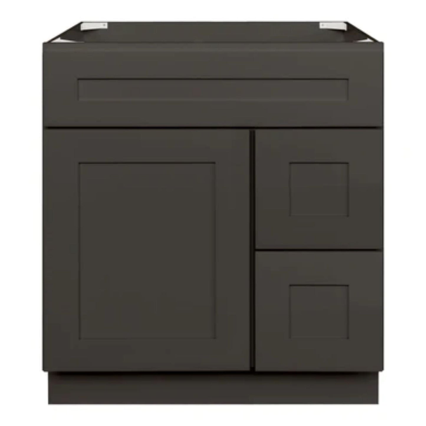LessCare 30" x 21" x 34 1/2" Avalon Charcoal Vanity Sink Base Cabinet with Right Drawers