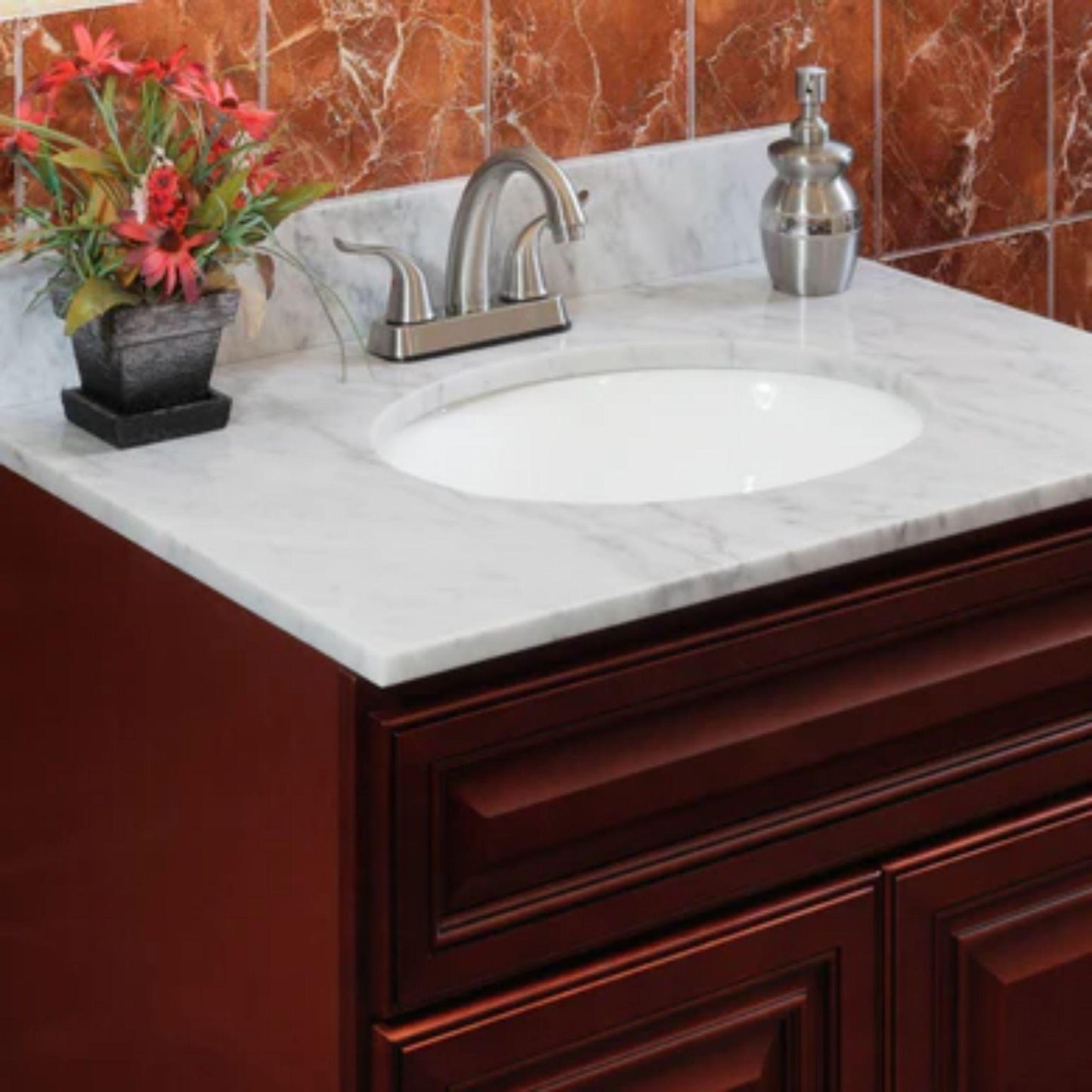 LessCare 61" x 22" Cara White with Backsplash (4 in Spread)