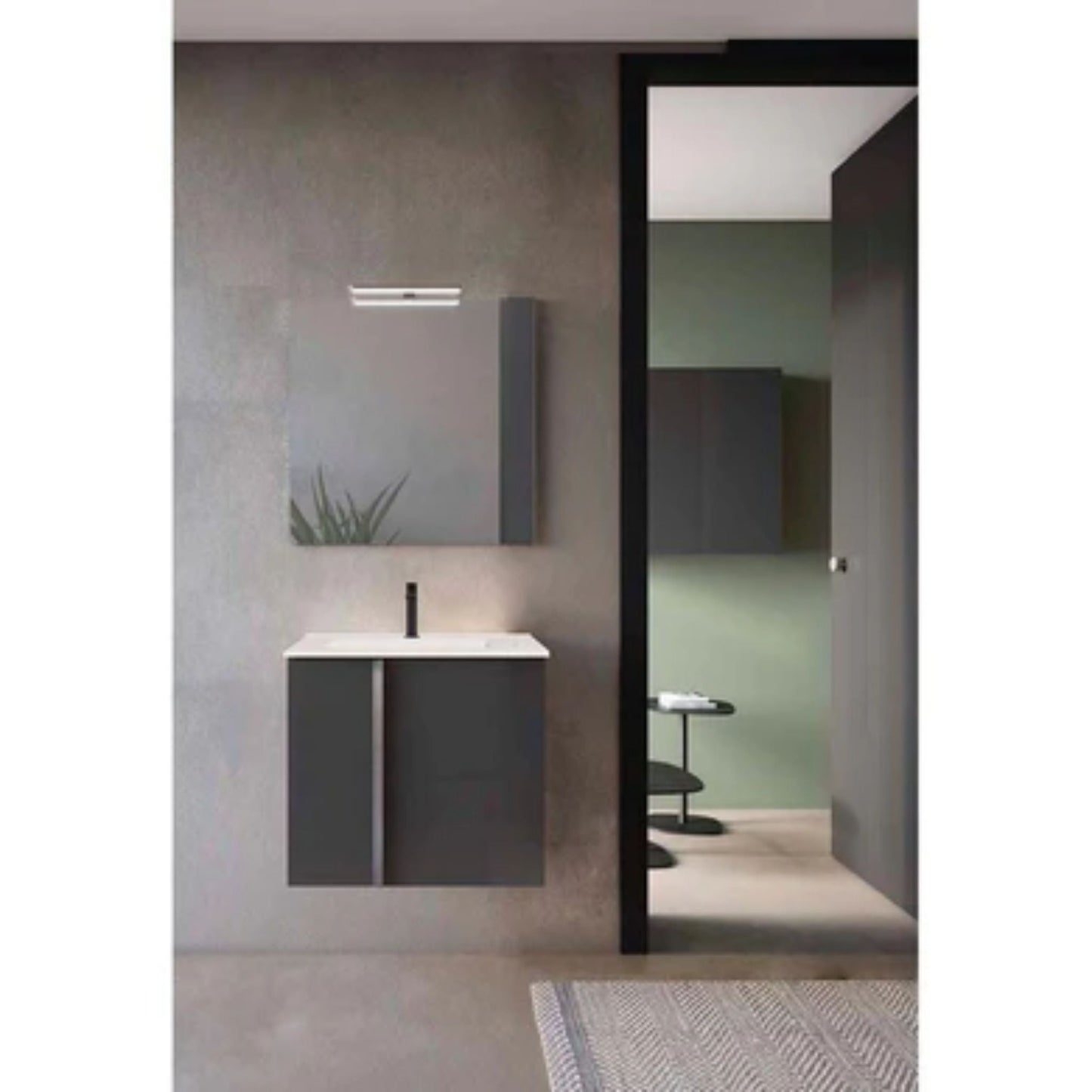 LessCare Onix+ by Royo 24" Anthracite Modern Wall-Mount Vanity Cabinet