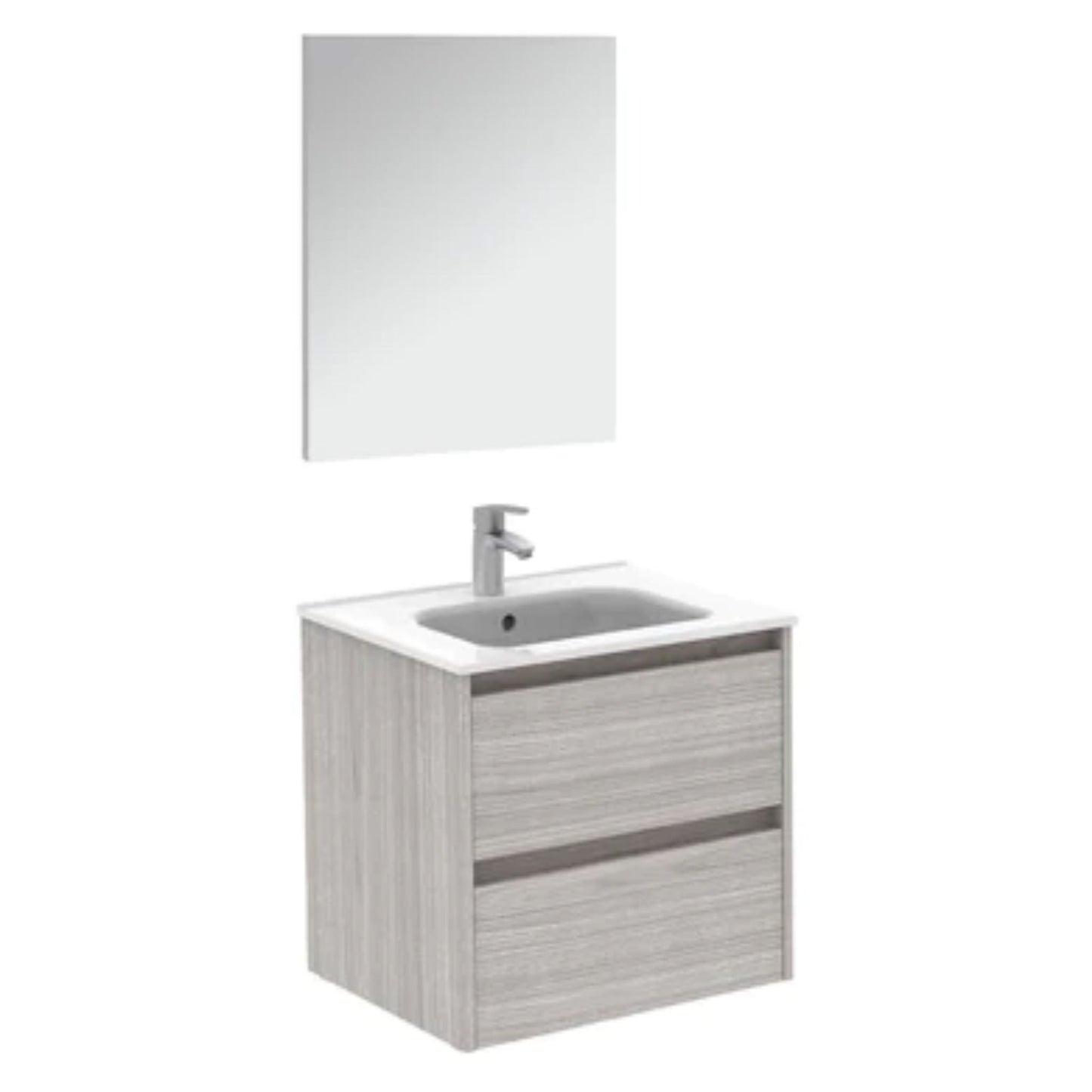 LessCare Sansa by Royo 24" Sandy Grey Modern Wall-Mount 2 Drawers Vanity Cabinet