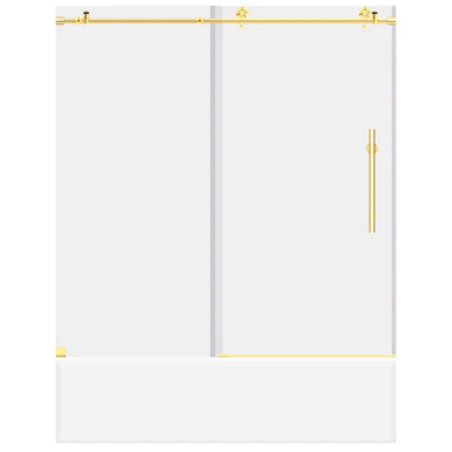 LessCare Ultra-C 56" - 60" x 62" Gold Sliding Bathtub Door