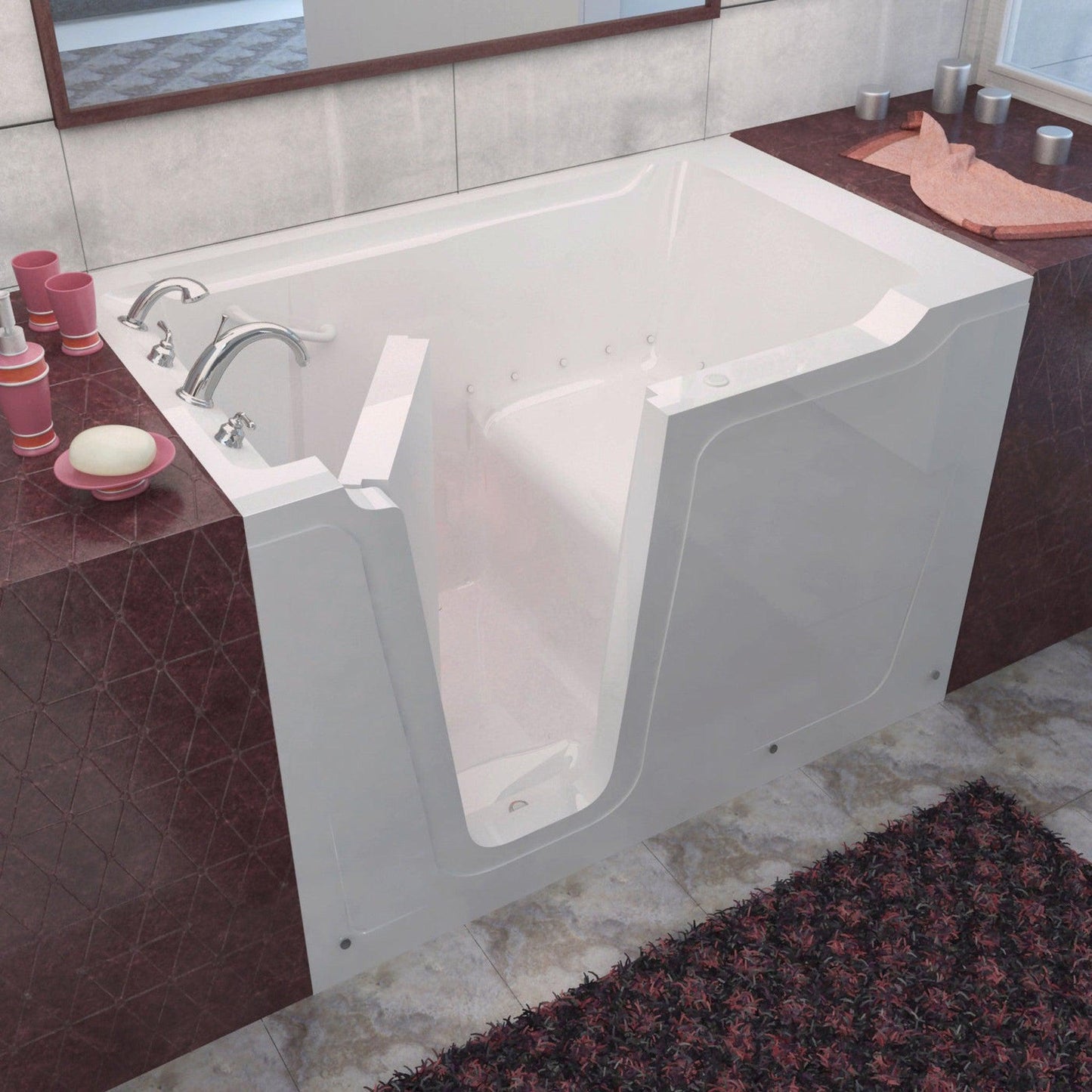 MediTub Walk-In 36" x 60" Left Drain White Air Jetted Walk-In Bathtub