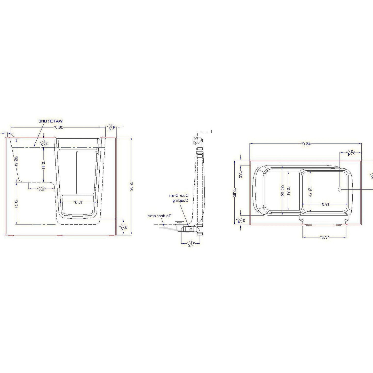 Mobility Bathworks 26"W x 46"L x 38"H Walk-In Right Hand Dual Jetted Tub - White