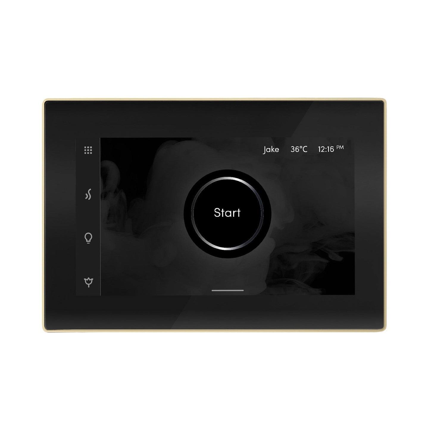 MrSteam iSteamX 12" Steam Shower Control and Aroma Glass SteamHead in Black Satin Brass