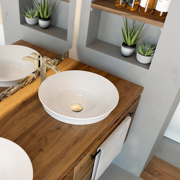 Nantucket Sink Brushed Gold Umbrella Pop-Up Drain Without Overflow