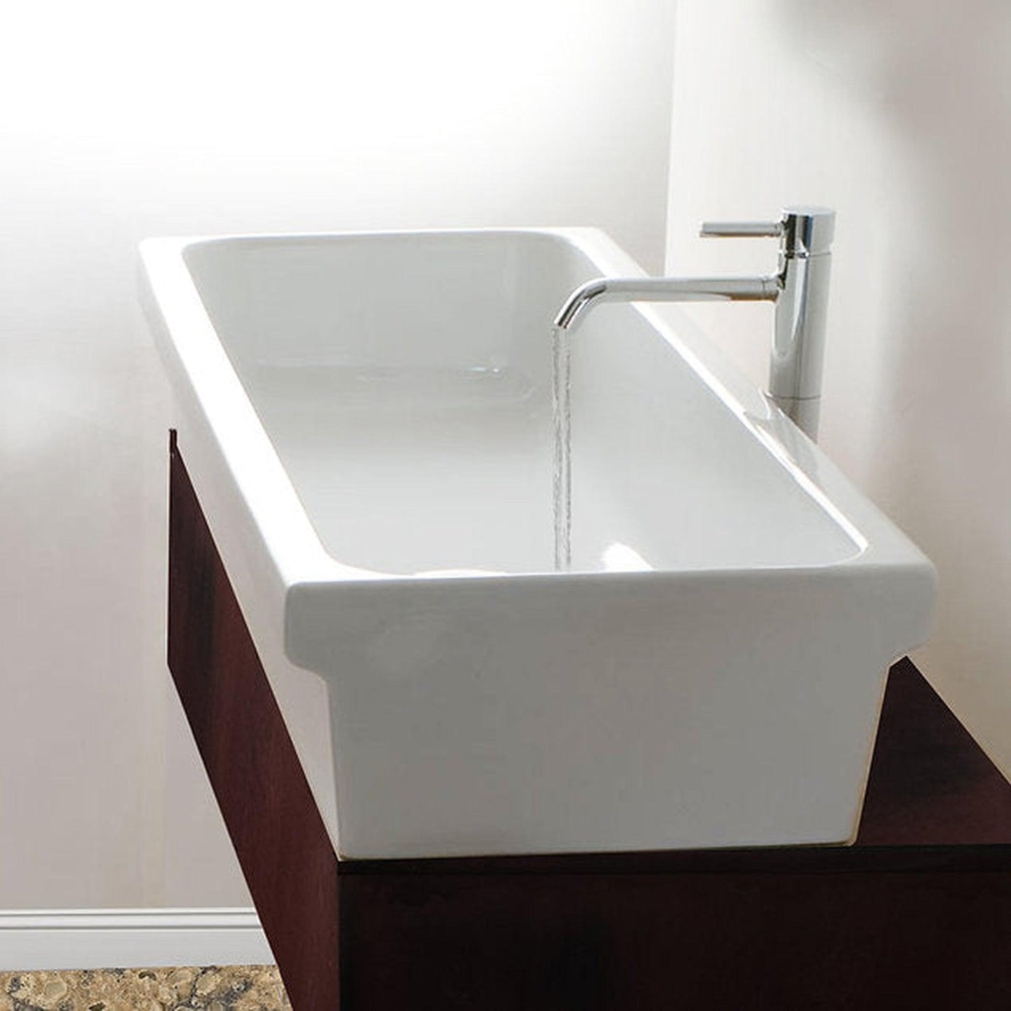 Nantucket Sinks Brant Point 36" Rectangular Glazed White Italian Fireclay Vessel Sink