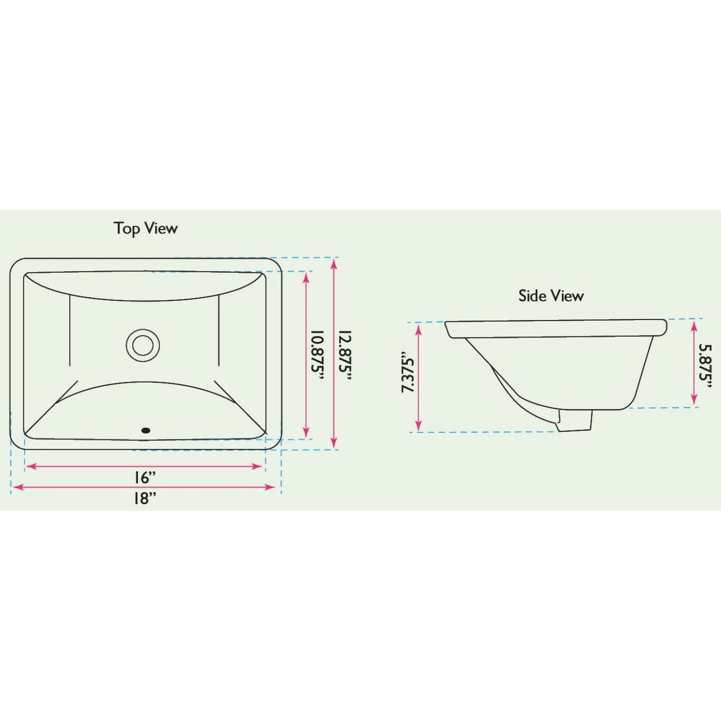 Nantucket Sinks Great Point 18" W x 13" D Rectangular Porcelain Enamel Glaze Undermount Ceramic Sink In Bisque With Oveflow