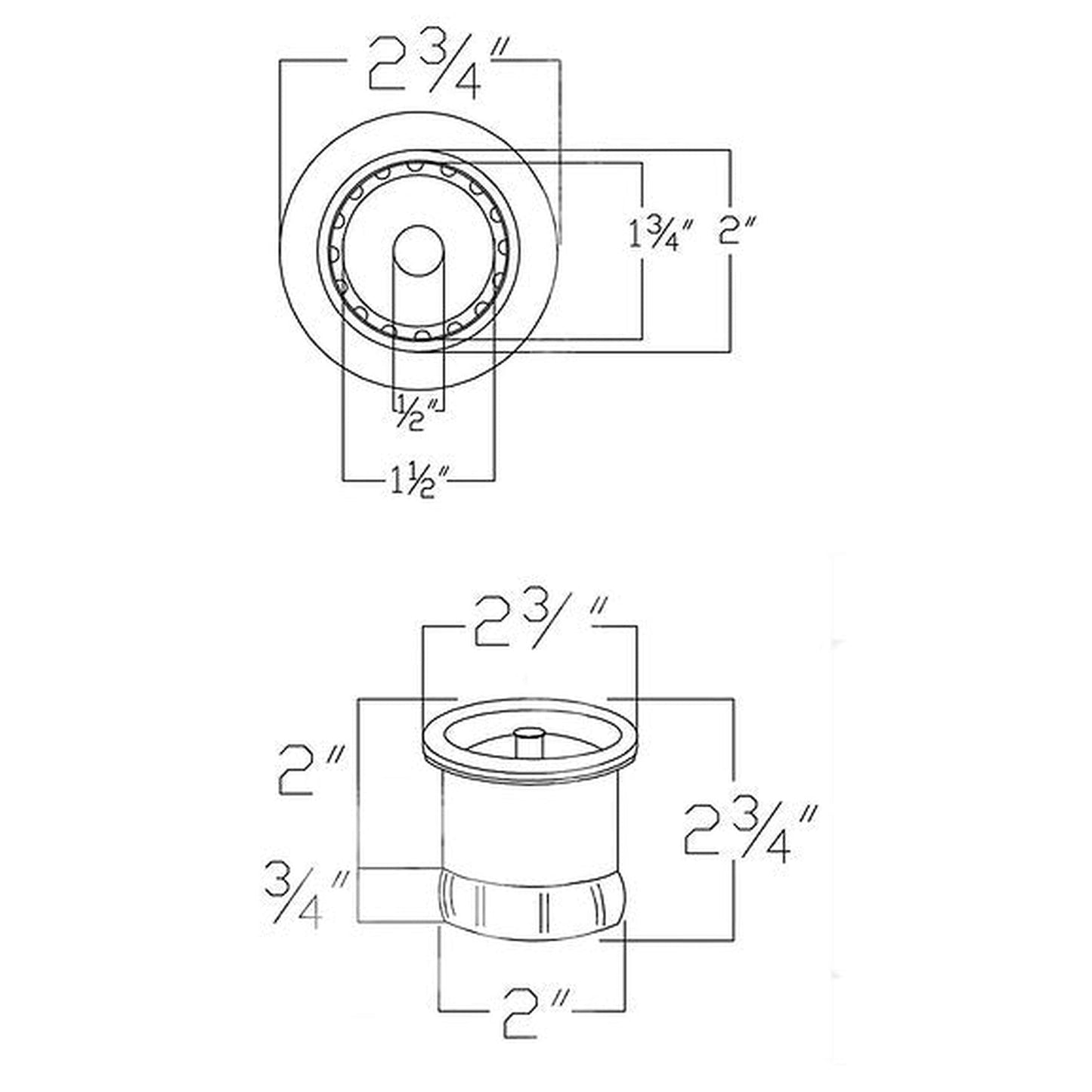 Nantucket Sinks Premium Kitchen 3" Junior Duo Bar Sink Drain in Polished Brass
