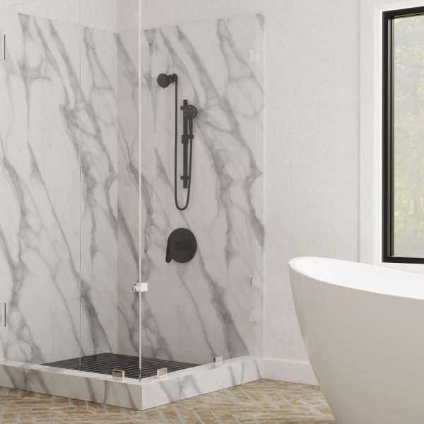 PULSE ShowerSpas Retreat 1.8 GPM Multi-Function Handshower and Showerhead Matte Black Shower System