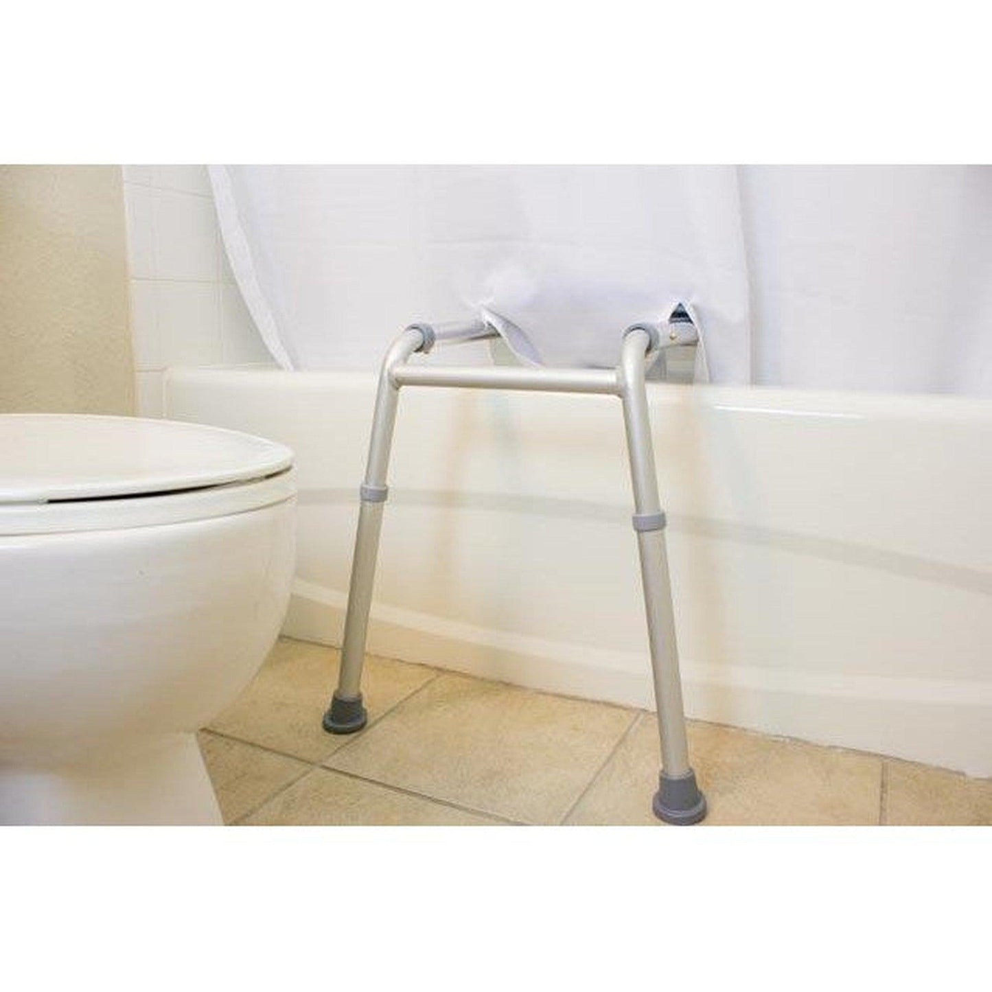 Platinum Health Benchmate Beige Split Shower Curtain for Bath Transfer Benches