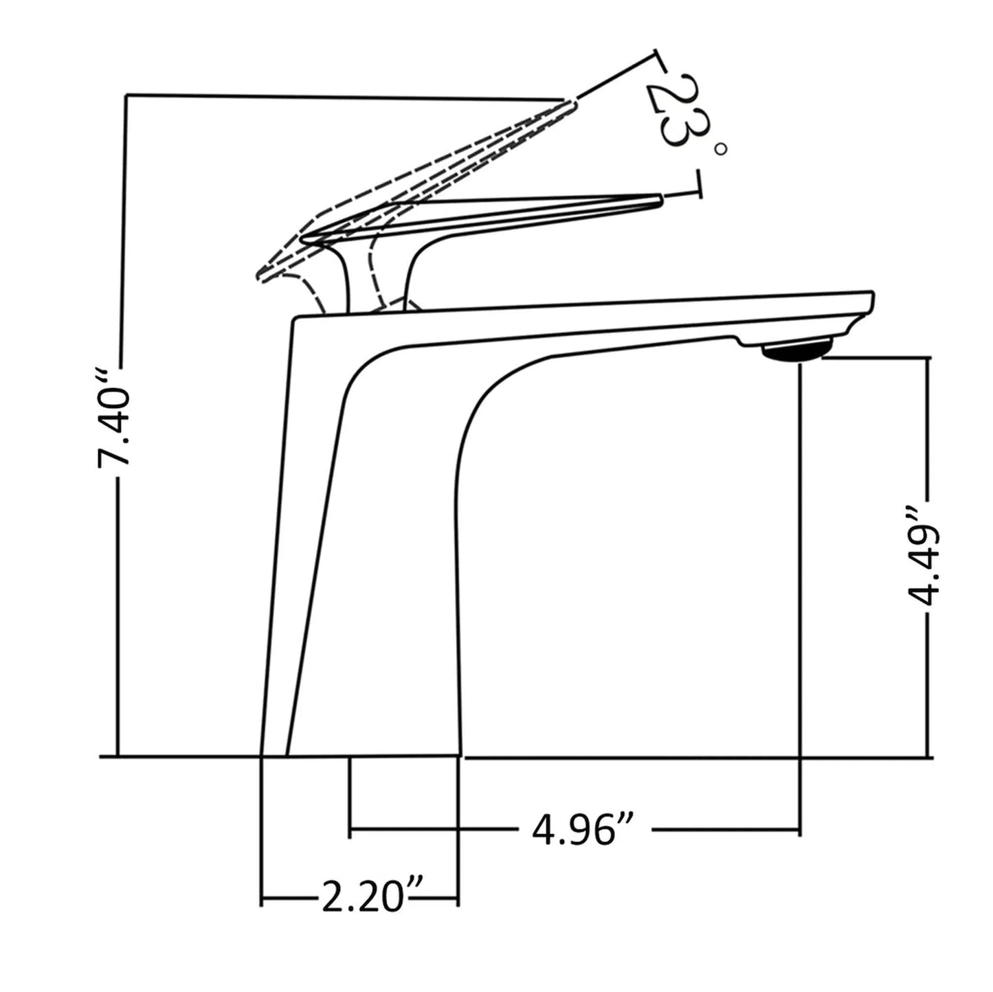 RBROHANT RB0784 Single Hole Black Solid Brass Deck Mounted Bathroom Faucet