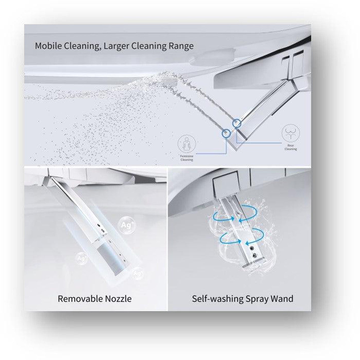 R&T Plumbing V3200 White Elongated Electric Bidet Seat