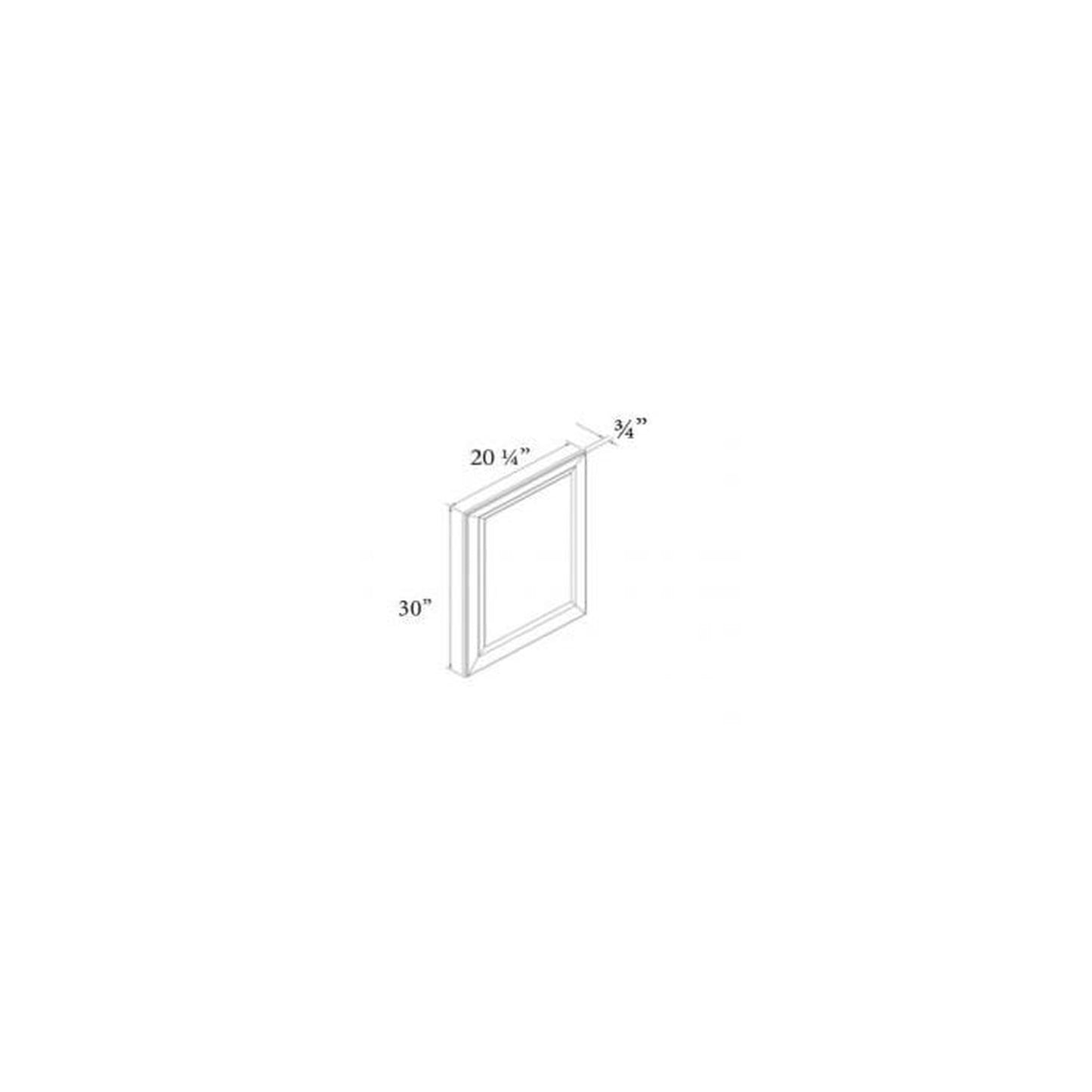 RTA Cobblestone Grey 20" x 30" Vanity Decorative End Panel