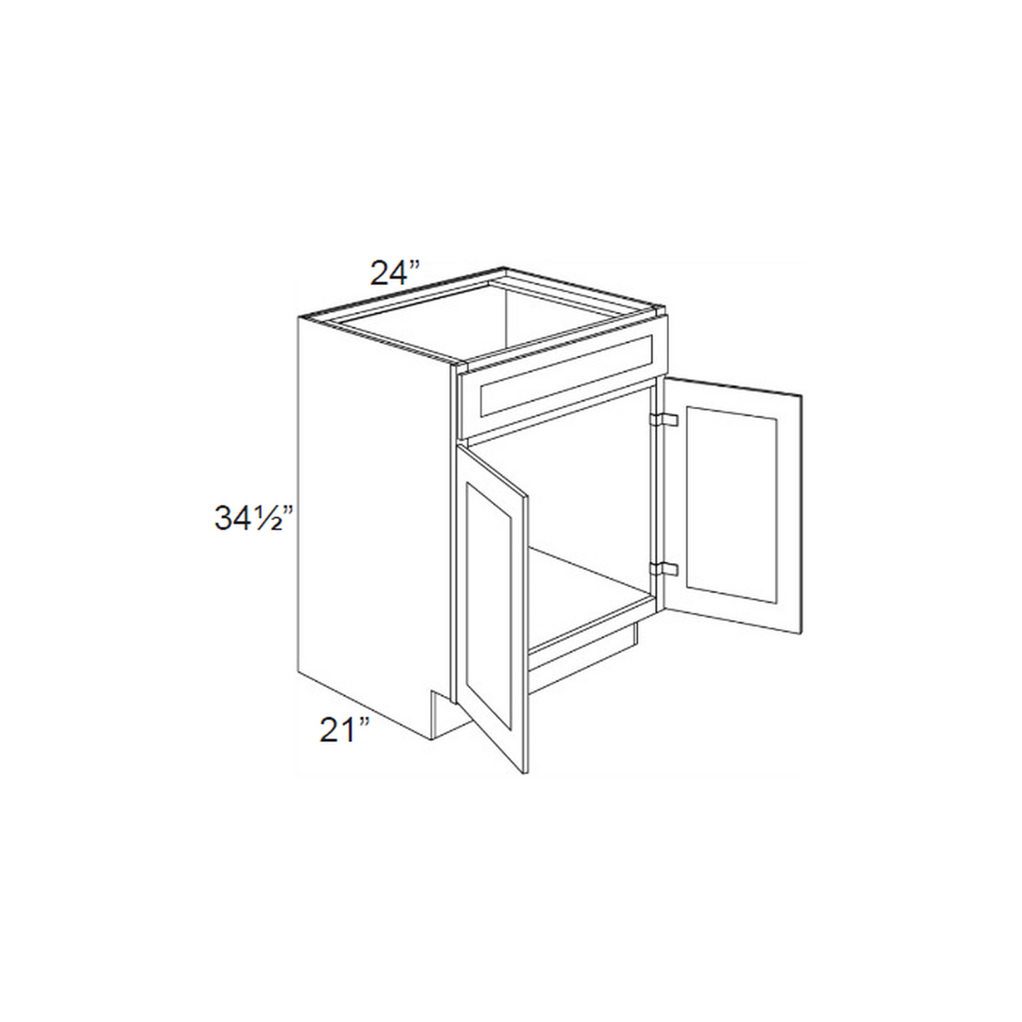 RTA Lexington Cinnamon Glaze 24" Vanity Sink Base Cabinet