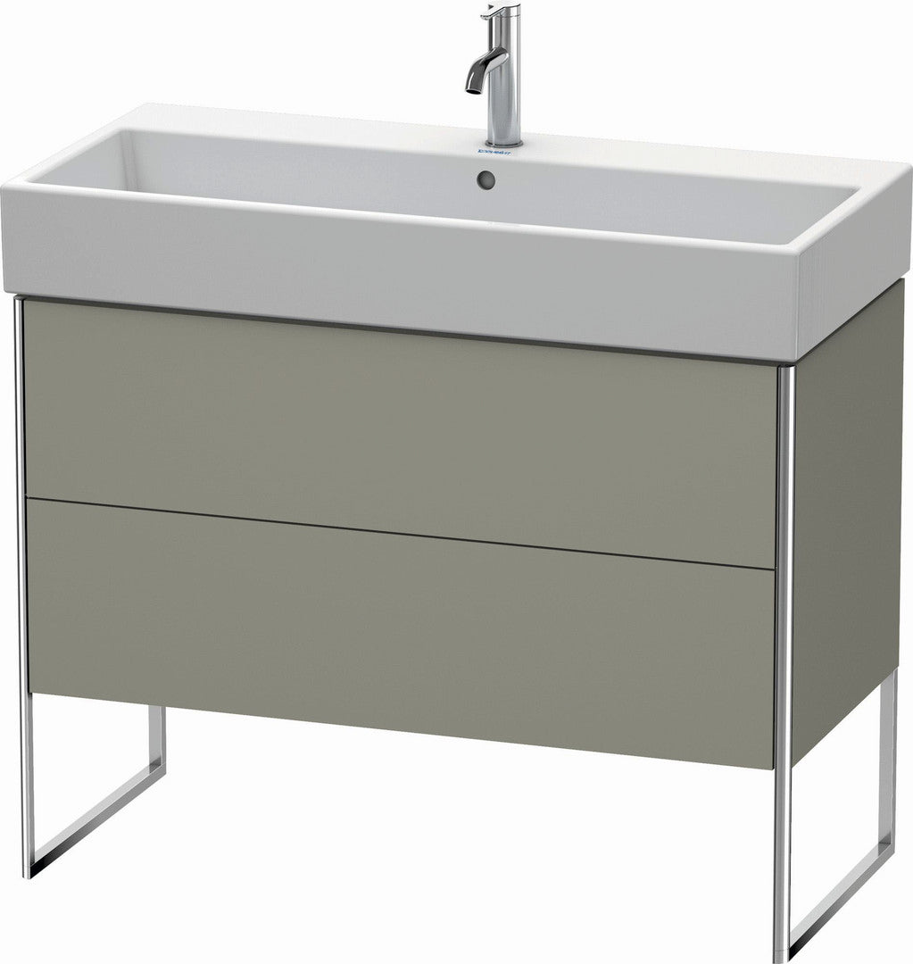 Duravit XSquare 39" Stone Gray Two Drawer Floorstanding Vanity Unit (XS447609292)