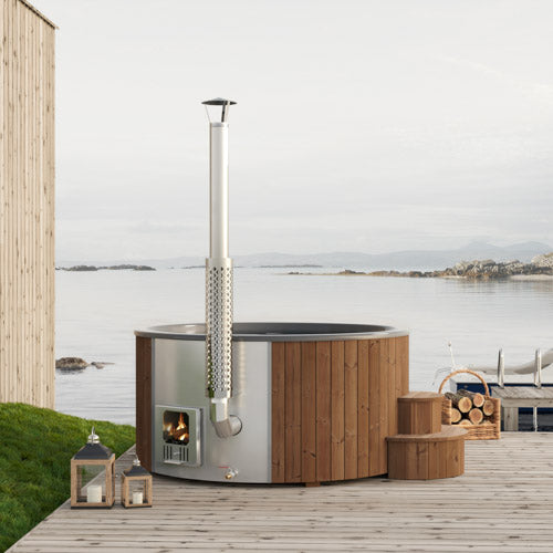 SaunaLife Soak-Series Home Model S6N Wood-Burning Hot Tub Natural (Up to 7 Persons)
