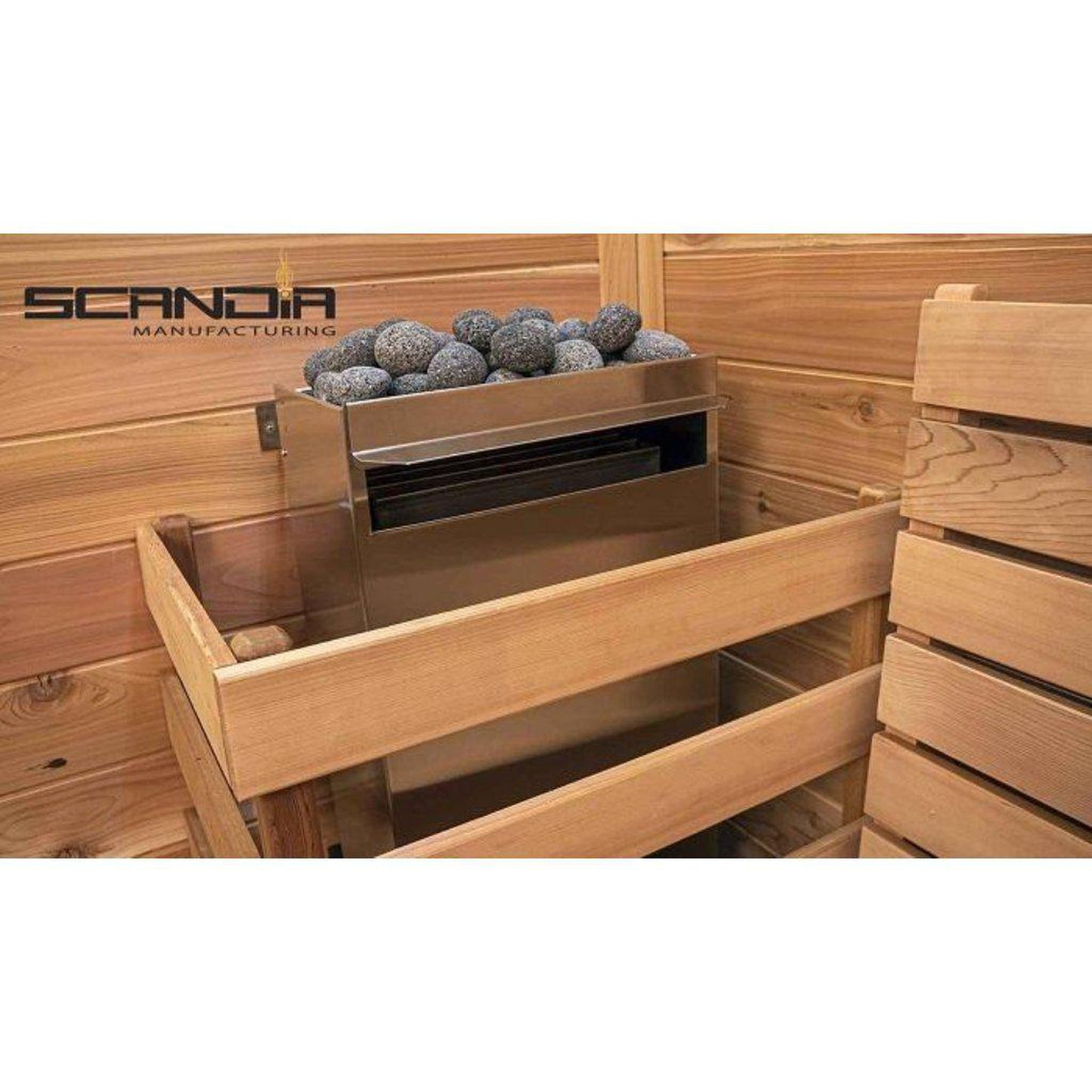 Scandia Manufacturing Electric Ultra 26" x 18" x 29" Wall Mounted Stainless Steel 12.0 kW 208V Large Sauna Heater with Built-in Thermostat