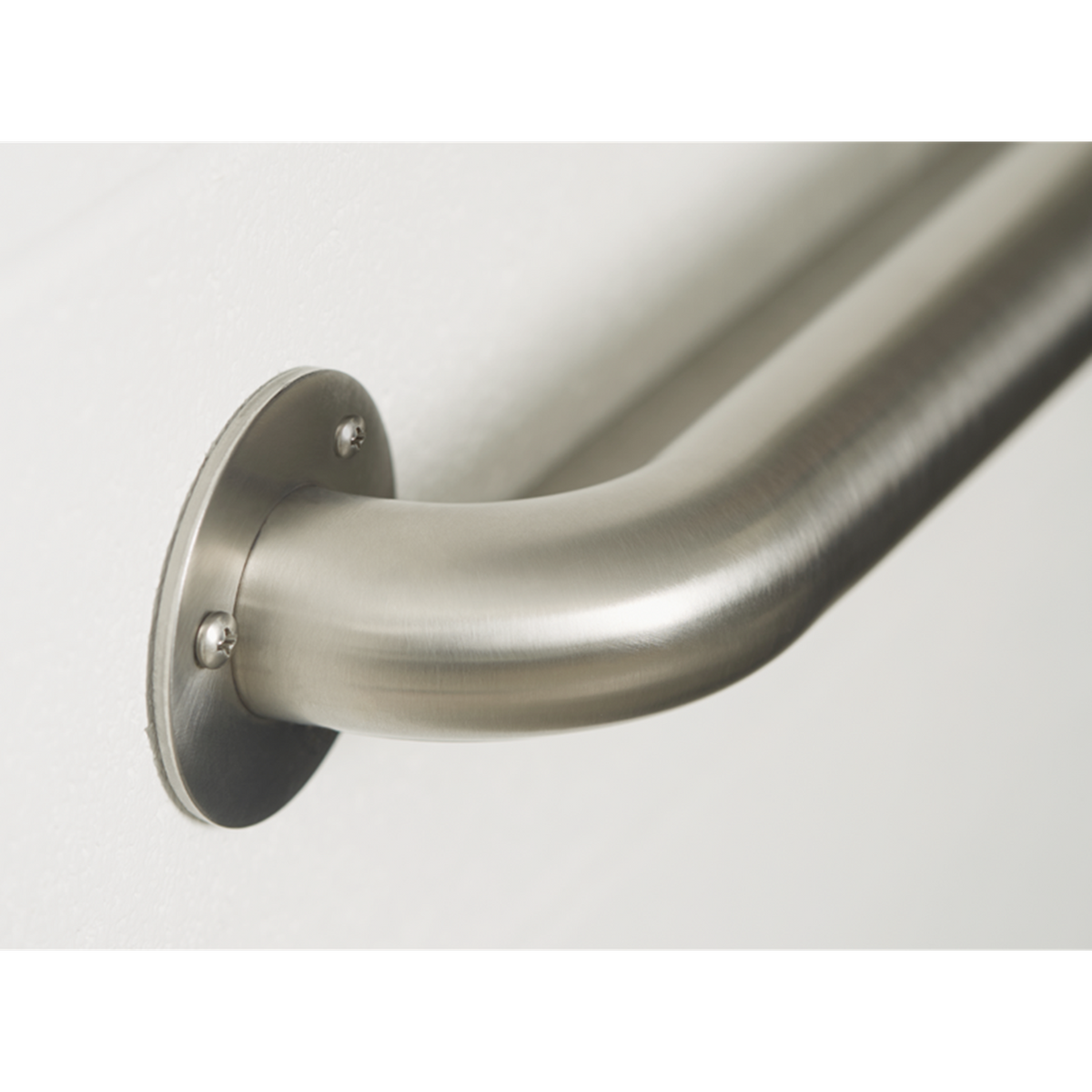 Seachrome Signature Series 42" Satin Stainless Steel 1.5 Diameter Exposed 3-Hole Mounting Flange Switch Weld Standard Ligature Resistant Grab Bar