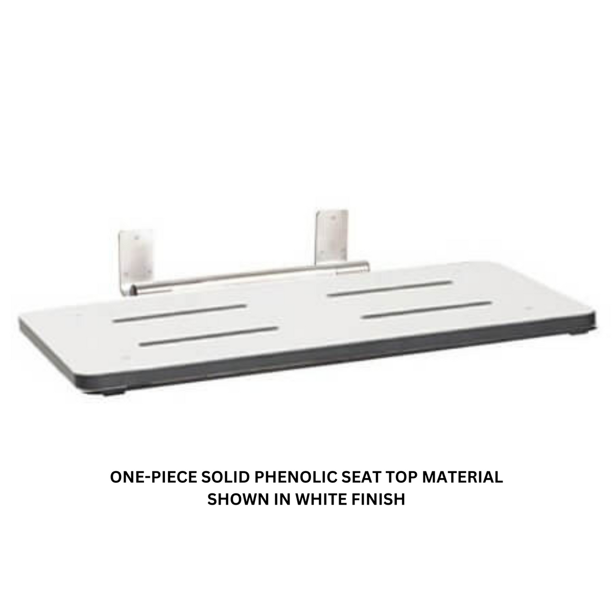 Seachrome Signature Series Catalina 29" W x 17" D Light Gray One Piece Solid Phenolic Rear Mounted Folding Tub Seat With Frame