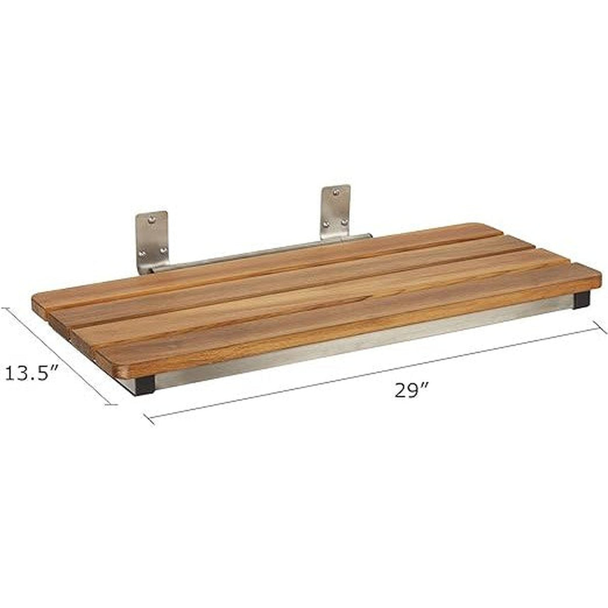 Seachrome Signature Series Catalina 29" W x 17" D Teak Wood 3" Phenolic Slats Rear Mounted Folding Tub Seat With Frame