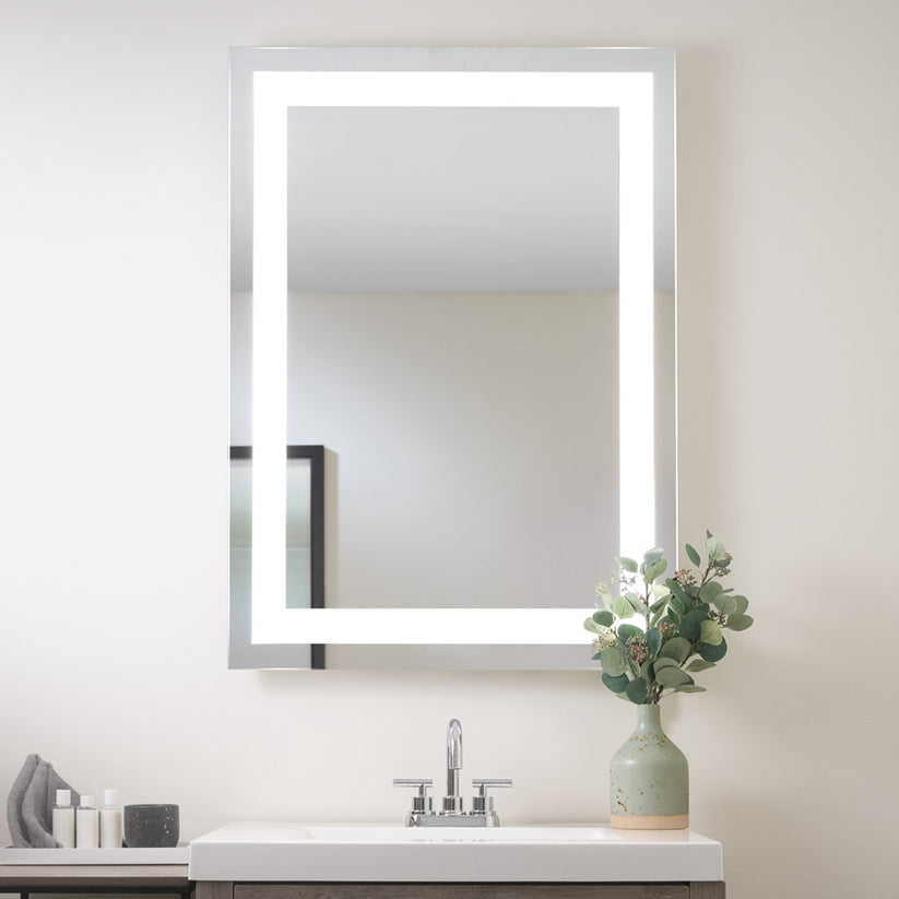 Seura Allegro 24" W x 36" H Wall Switch Dimming LED Lighted Mirror With Slim Housing