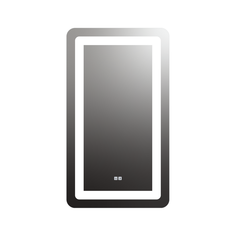 Seura Allegro 24" W x 42" H Touch Control Dimming and Defogger Rounded Rectangle LED Lighted Mirror