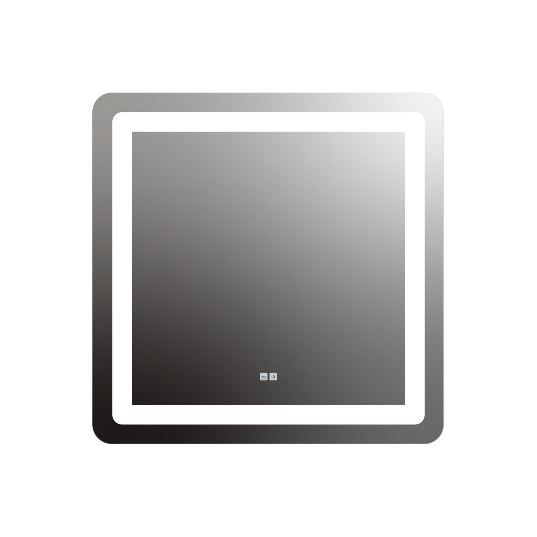 Seura Allegro 36" W x 36" H Touch Control Dimming and Defogger Rounded Rectangle LED Lighted Mirror