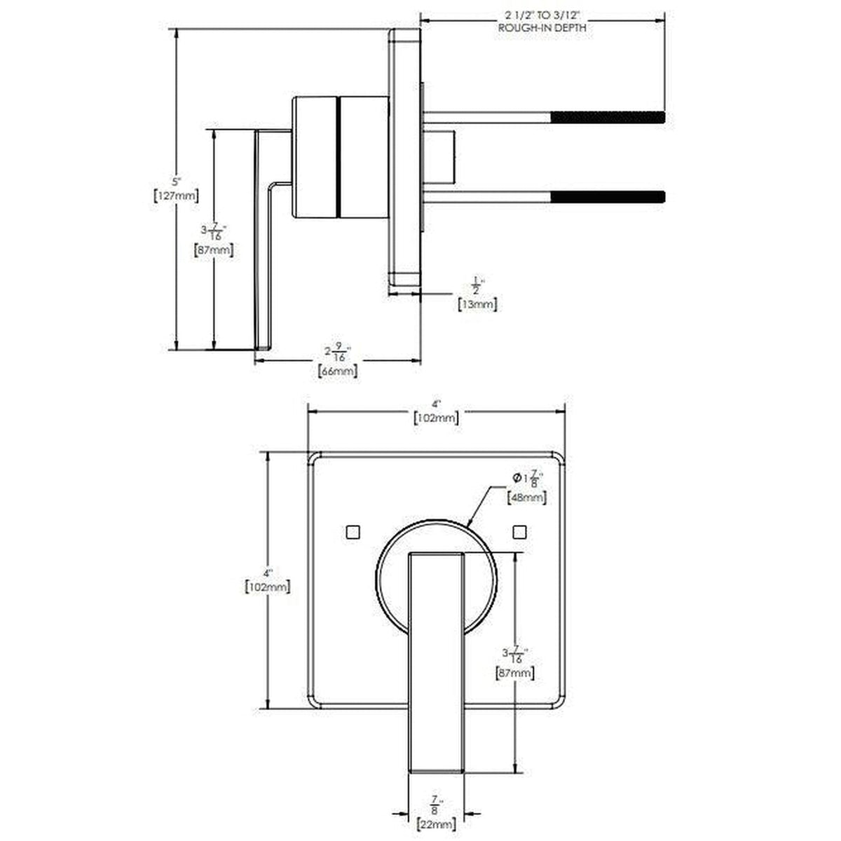 Speakman Lura Lever Handle Brushed Nickel Transfer Valve