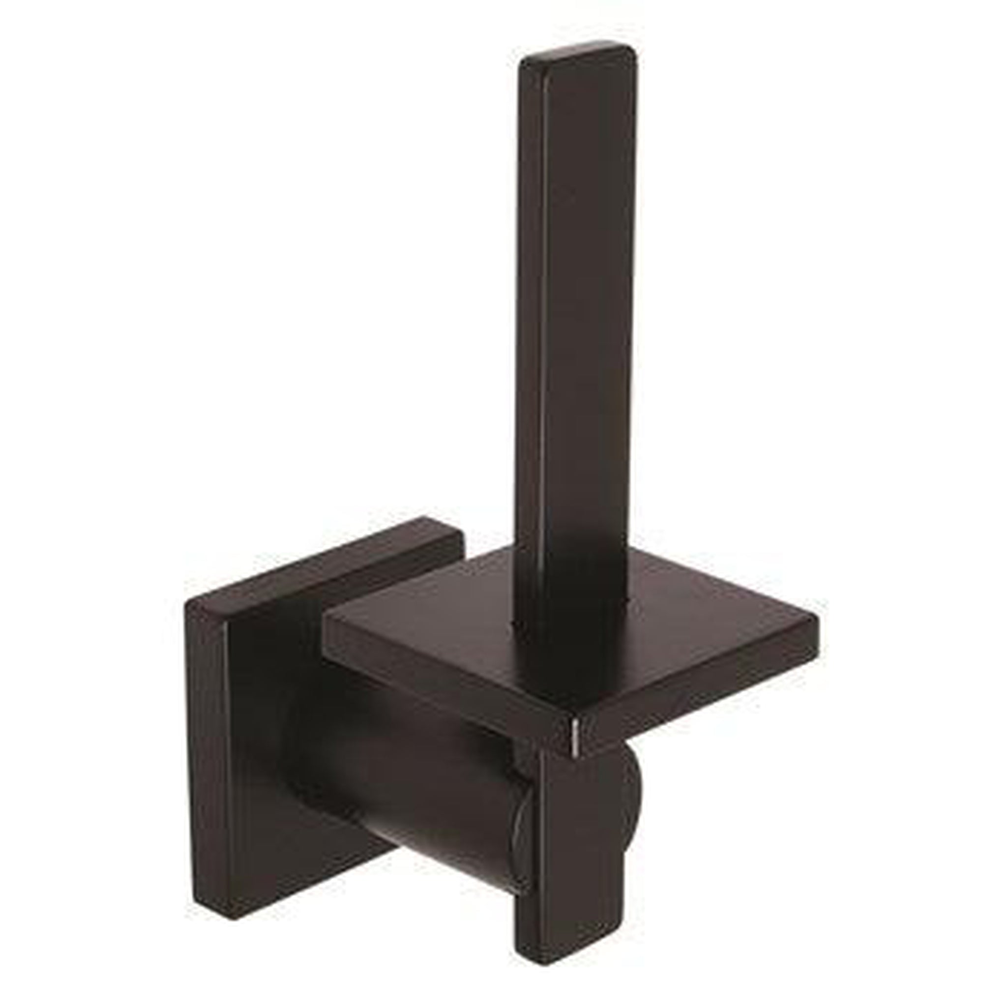 Black toilet paper holder with reserve