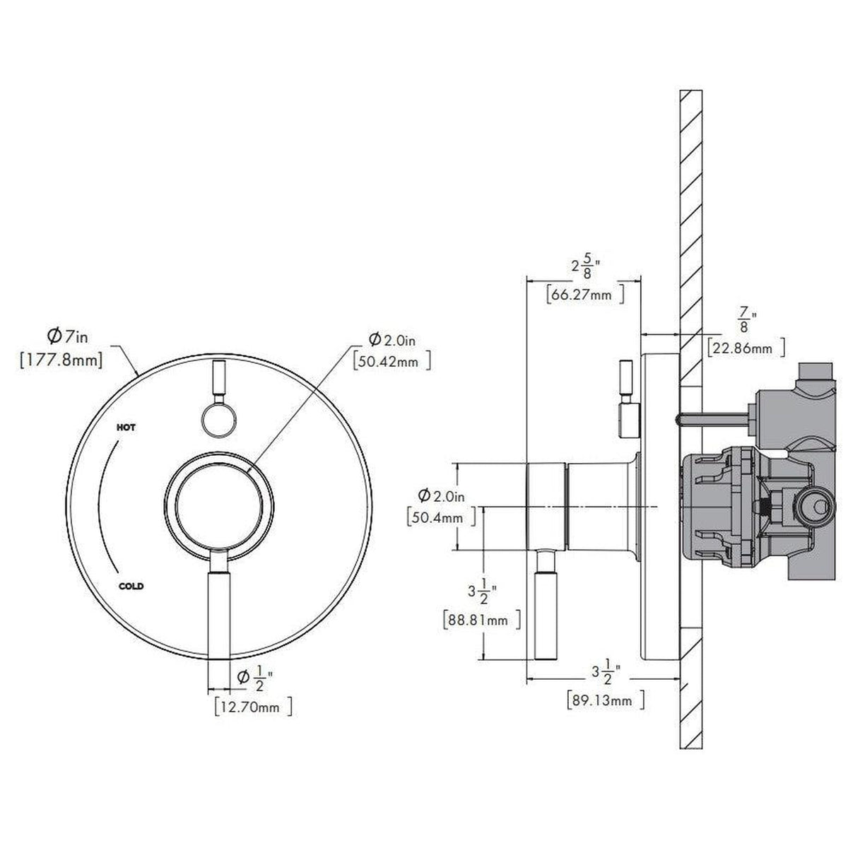 Speakman Neo Pressure Balanced Polished Chrome Shower Diverter Valve Trim