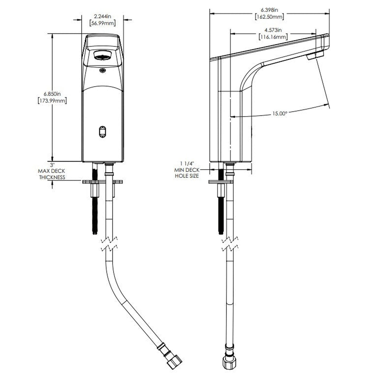 Speakman Sensorflo 0.5 GPM Classic Battery Sensor Polished Chrome Faucet With Thermostatic Mixing Valve