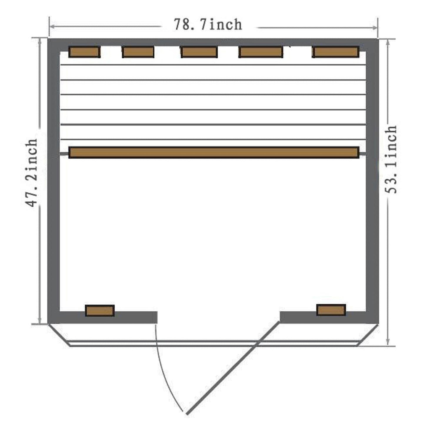 SunRay Cayenne 4-Person Outdoor Infrared Sauna In Hemlock Wood With Ceramic Heaters