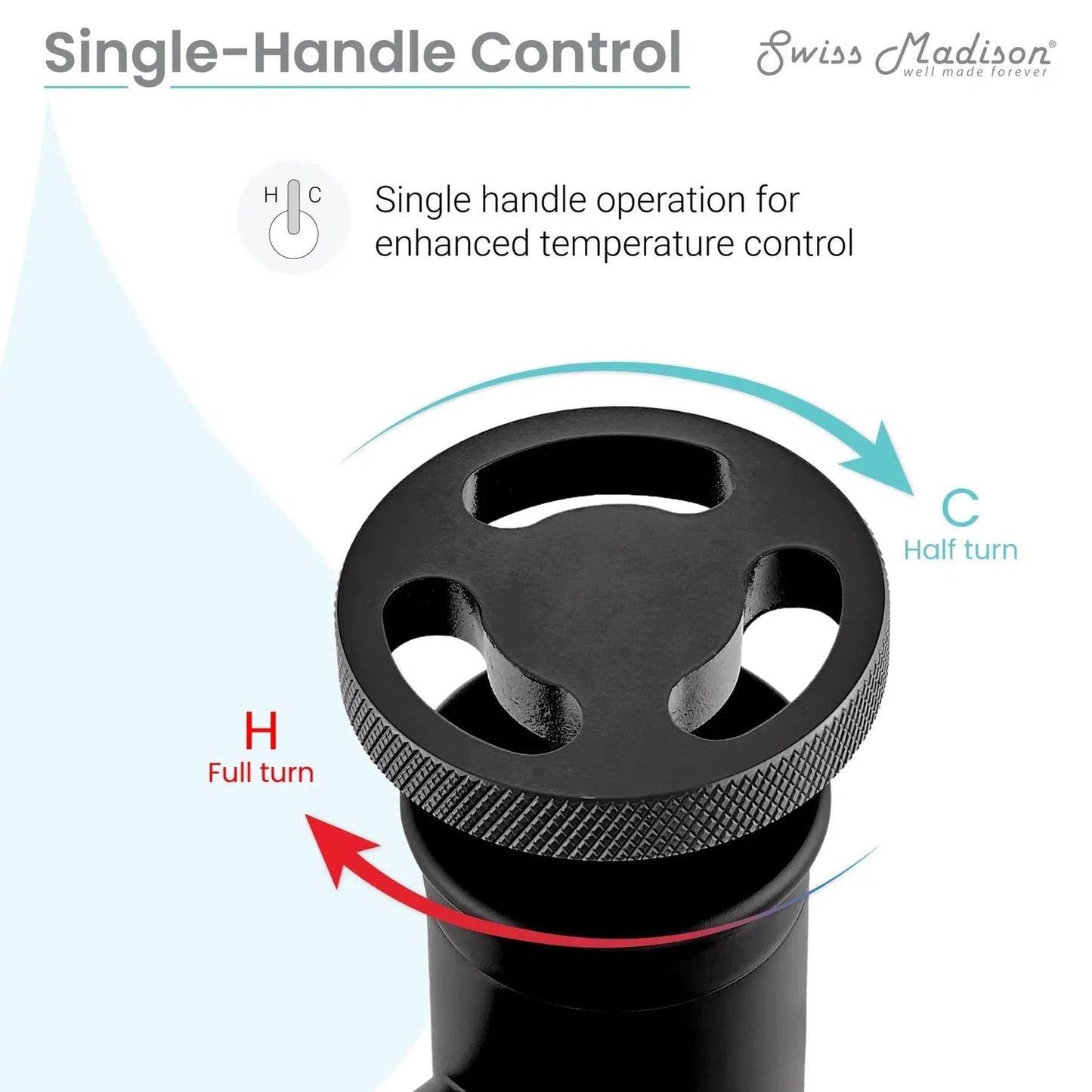 Swiss Madison Avallon 7" Single-Handle Matte Black Bathroom Faucet With 1.2 GPM Flow Rate