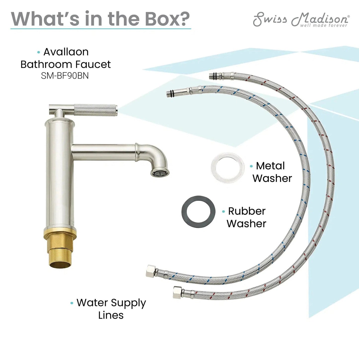 Swiss Madison Avallon 8" Single-Handle Brushed Nickel Bathroom Faucet With 1.2 GPM Flow Rate