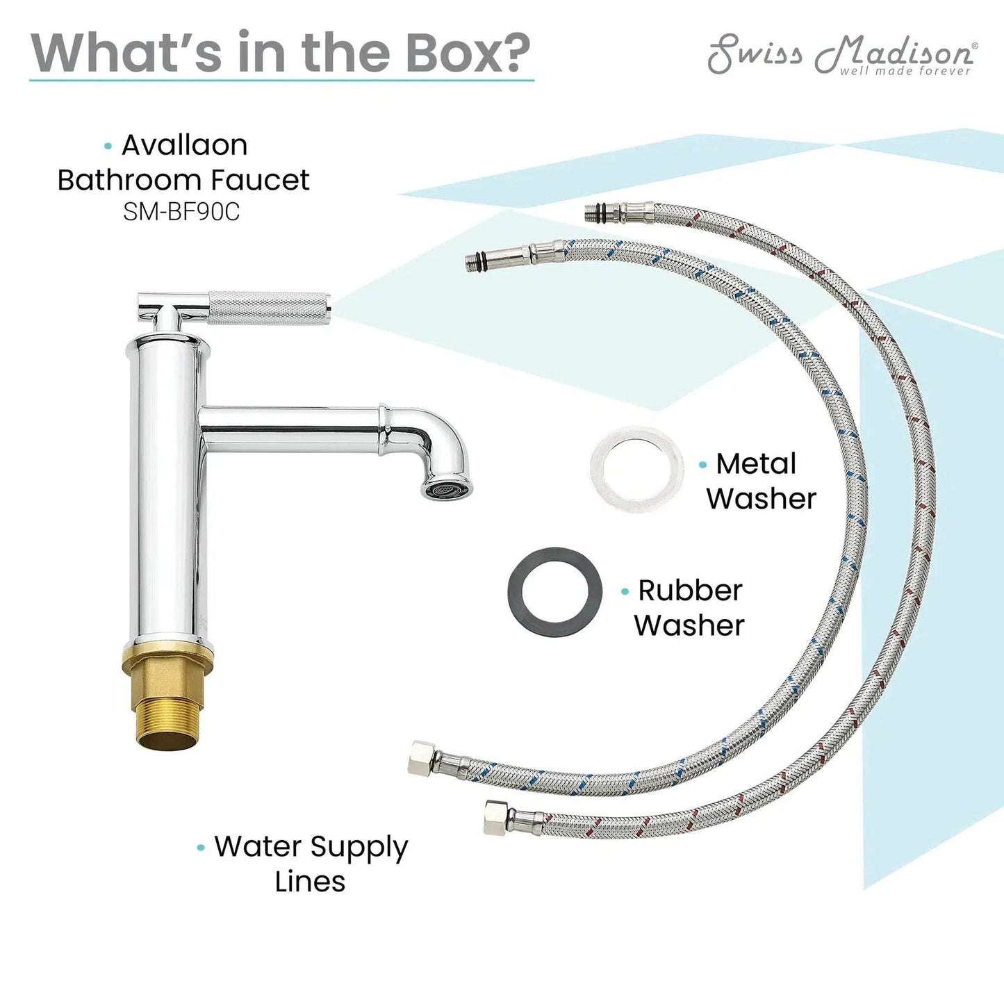 Swiss Madison Avallon 8" Single-Handle Chrome Bathroom Faucet With 1.2 GPM Flow Rate