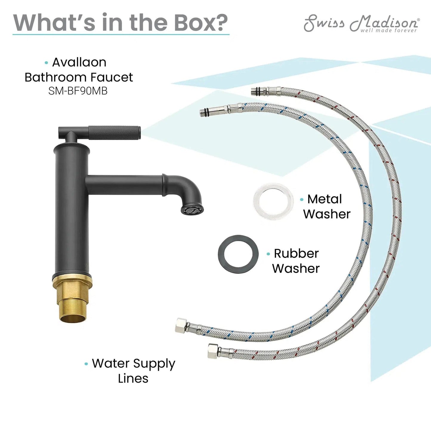 Swiss Madison Avallon 8" Single-Handle Matte Black Bathroom Faucet With 1.2 GPM Flow Rate