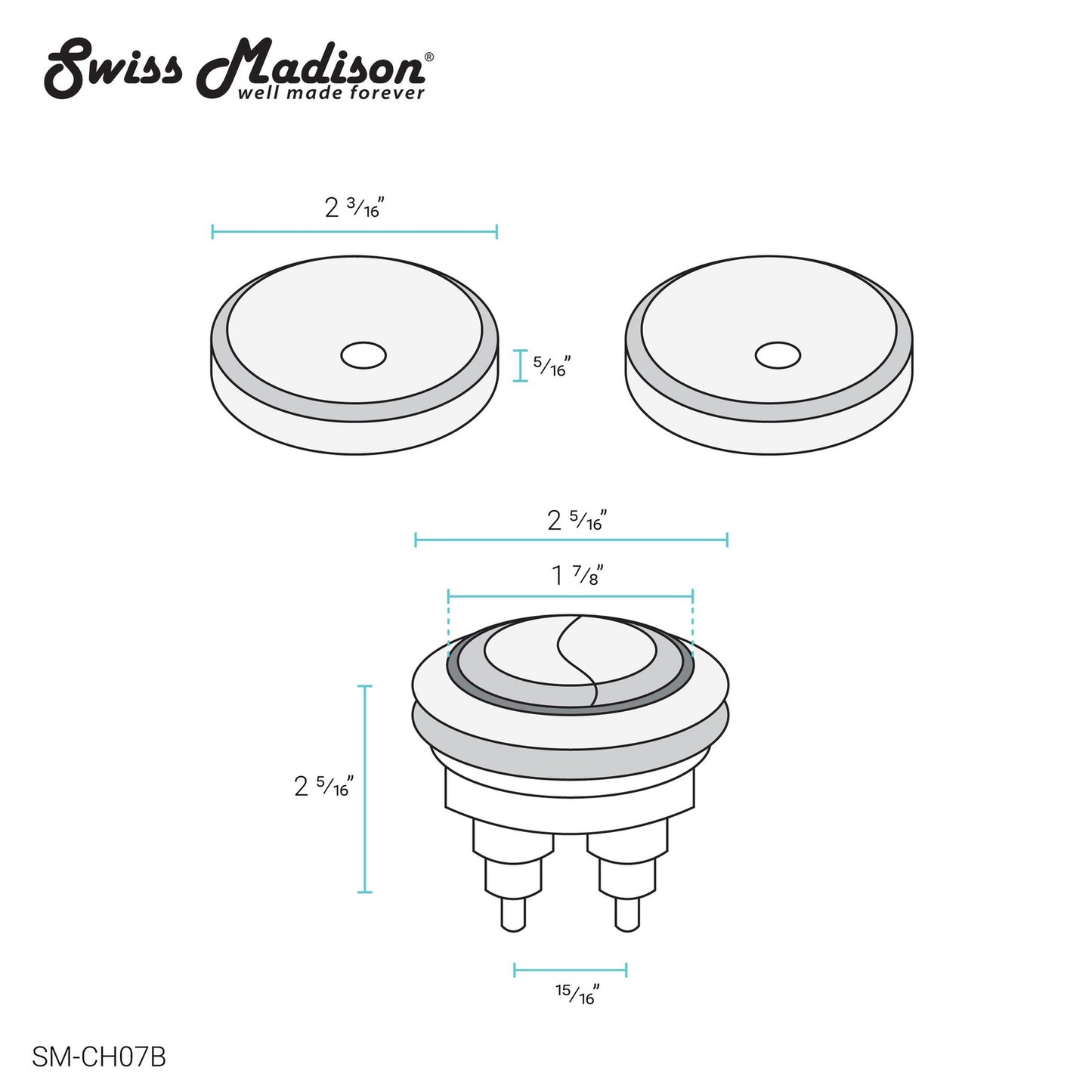 Swiss Madison Black Toilet Hardware For SM-2T120