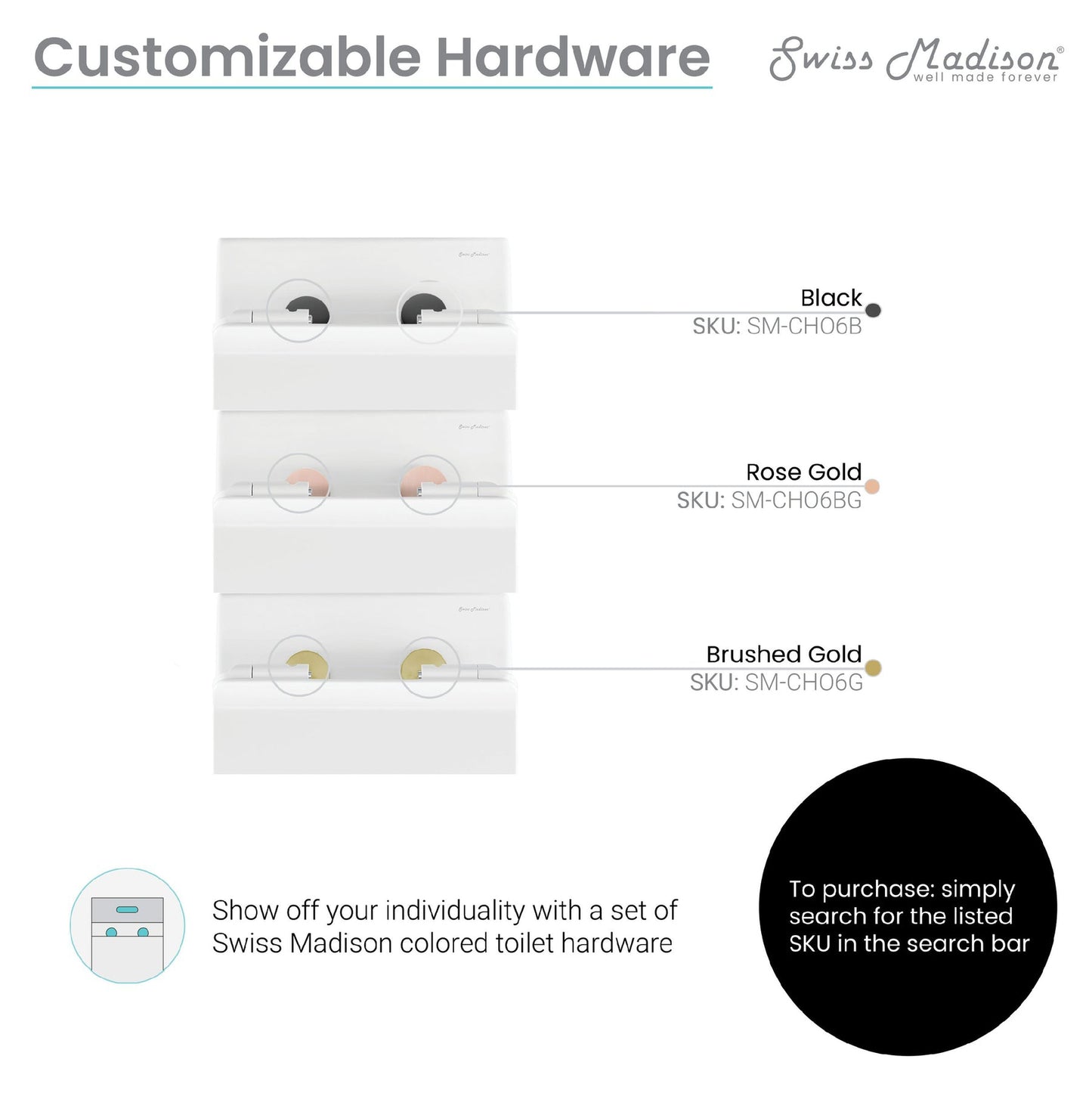 Swiss Madison Carré 14" x 15" White Elongated Square Wall-Hung Toilet Bowl