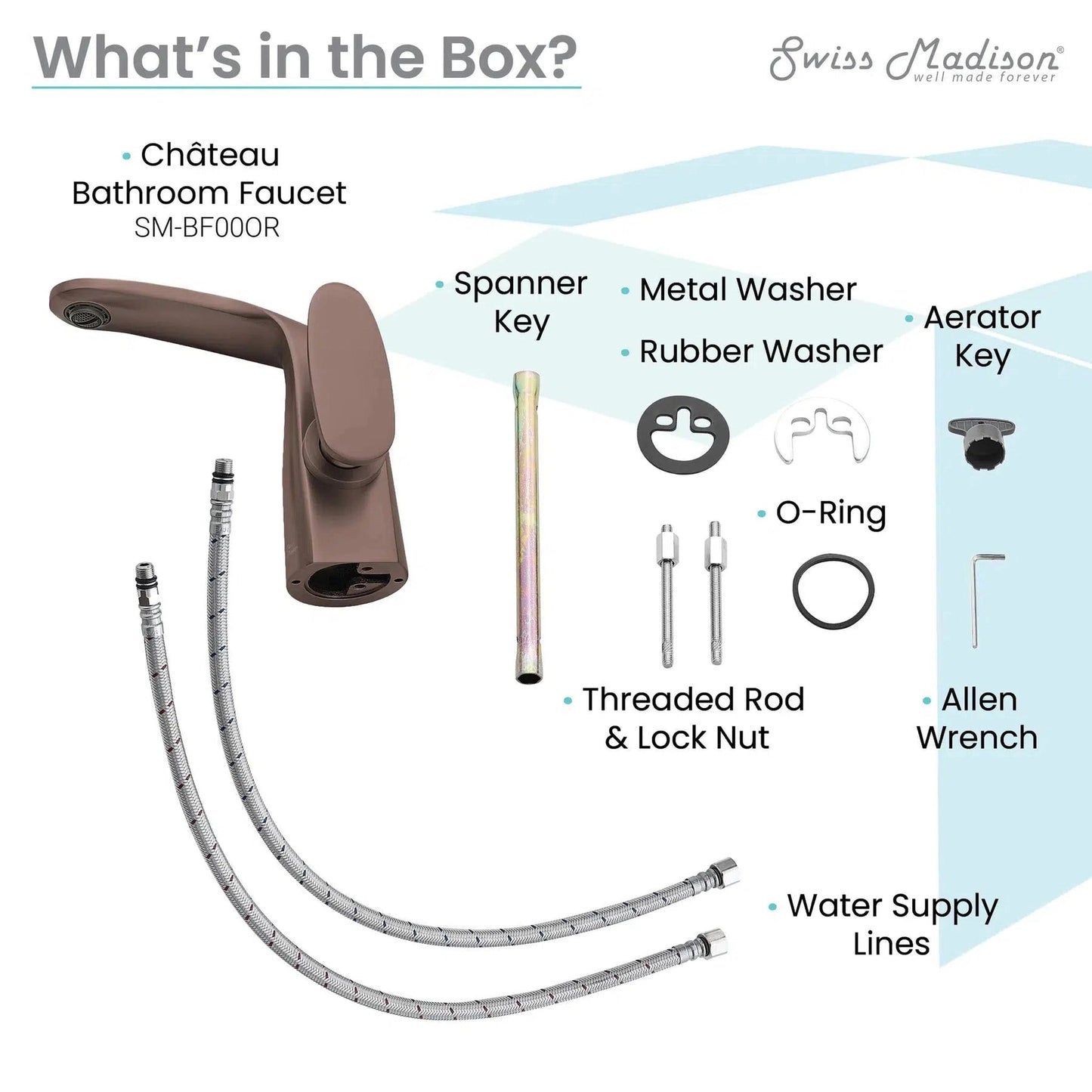 Swiss Madison Château 7" Oil Rubbed Bronze Single Hole Bathroom Faucet With Flow Rate of 1.2 GPM