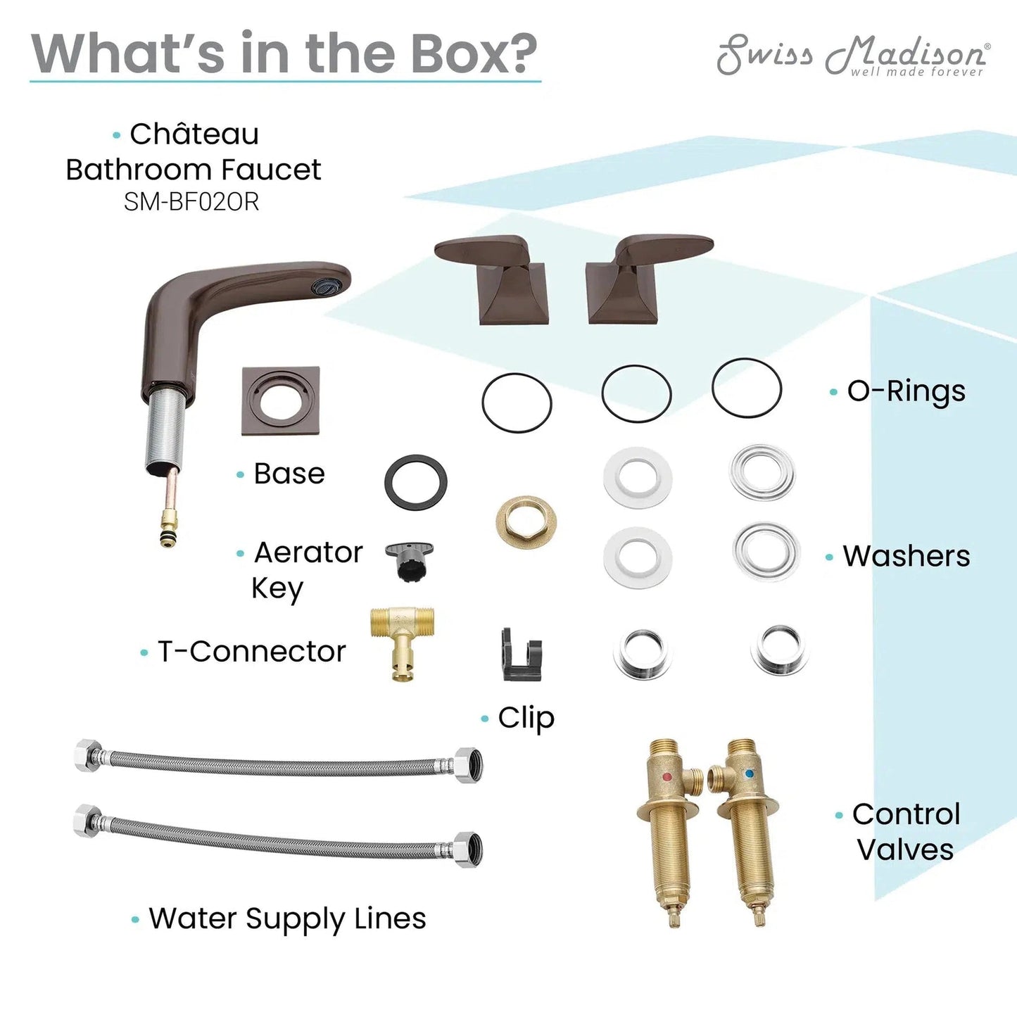 Swiss Madison Château 8" Oil Rubbed Bronze Widespread Bathroom Faucet With Flow Rate of 1.2 GPM