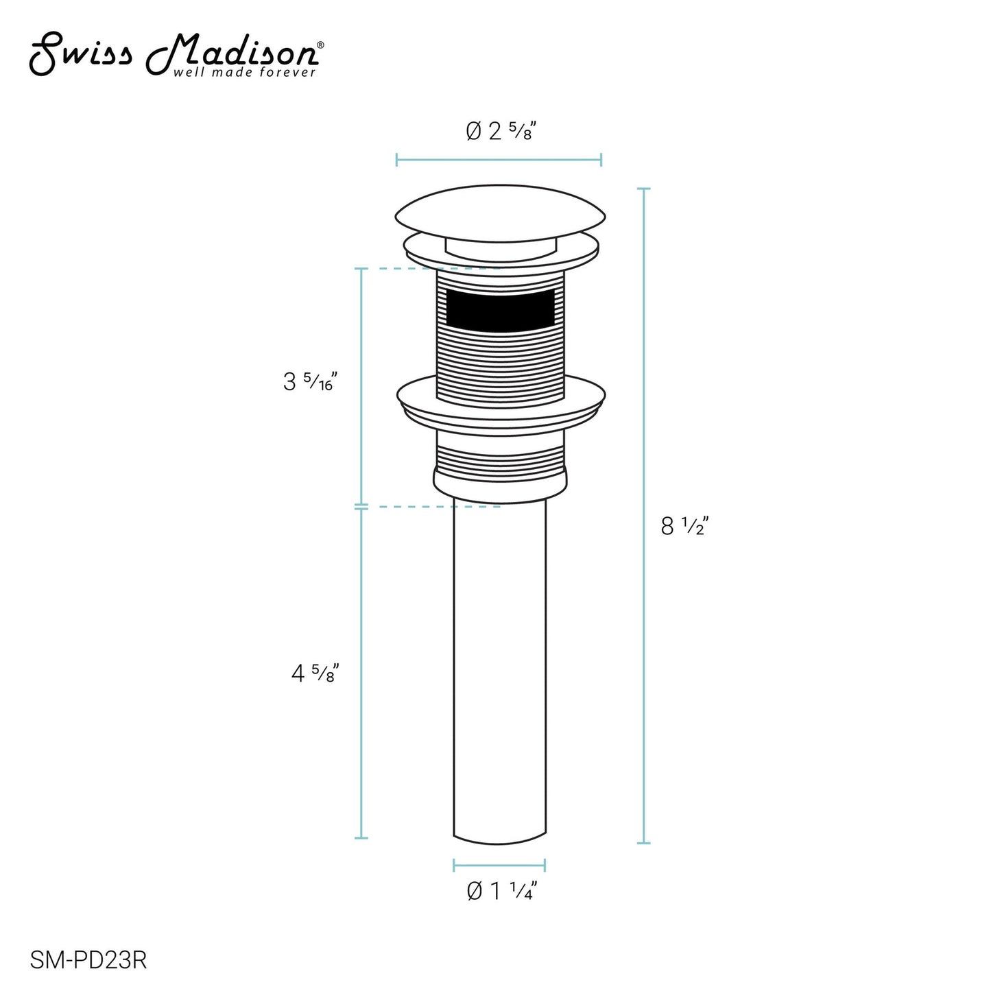 Swiss Madison Claire 24" x 35" White Ceramic Rectangular Basin Console Sink With Stainless Steel Legs, Faucet, Pop-Up Drain and Bottle Trap Drain