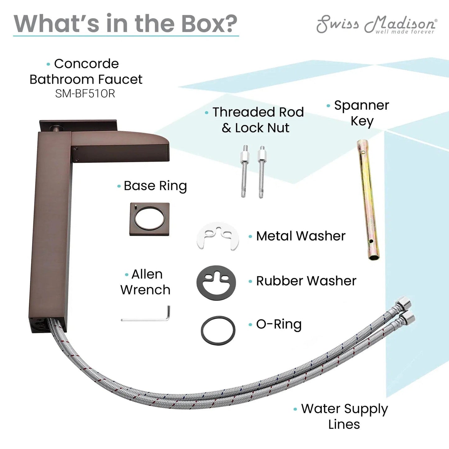 Swiss Madison Concorde 13" Single-Handle Oil Rubbed Bronze Waterfall Bathroom Faucet With 1.2 GPM Flow Rate